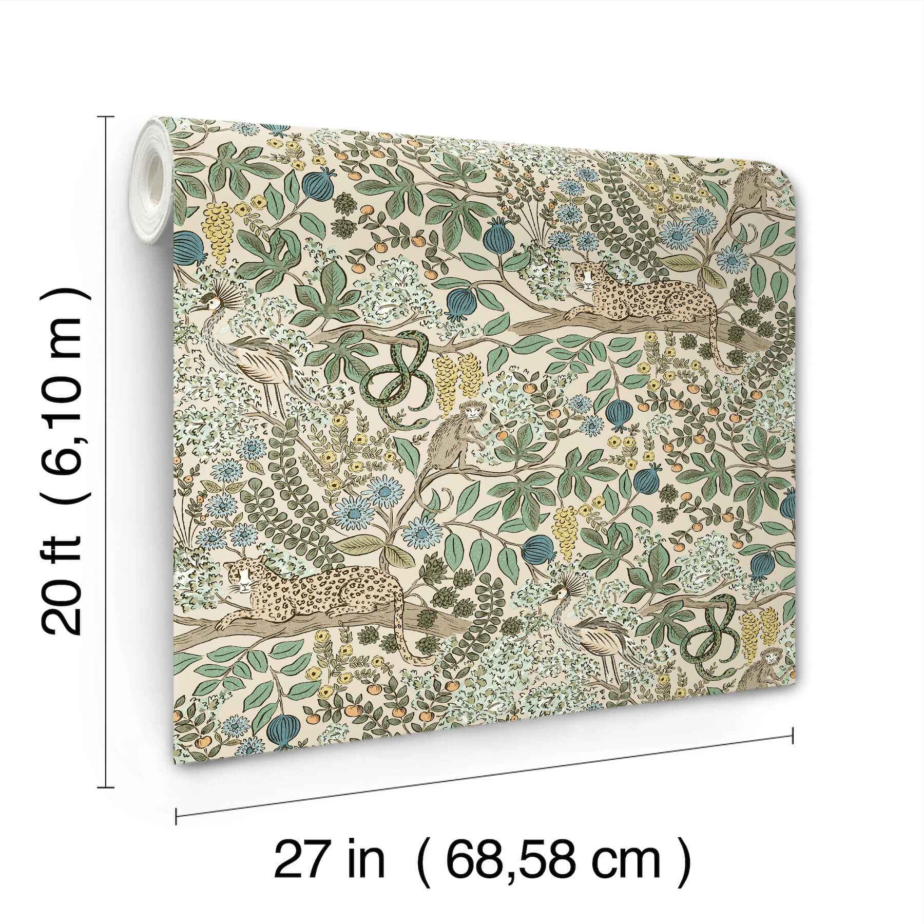 Safari Cream Jungle Toile Premium Peel + Stick Wallpaper - York Wallcoverings - PSW1681RL - York Wallcoverings Papel pintado