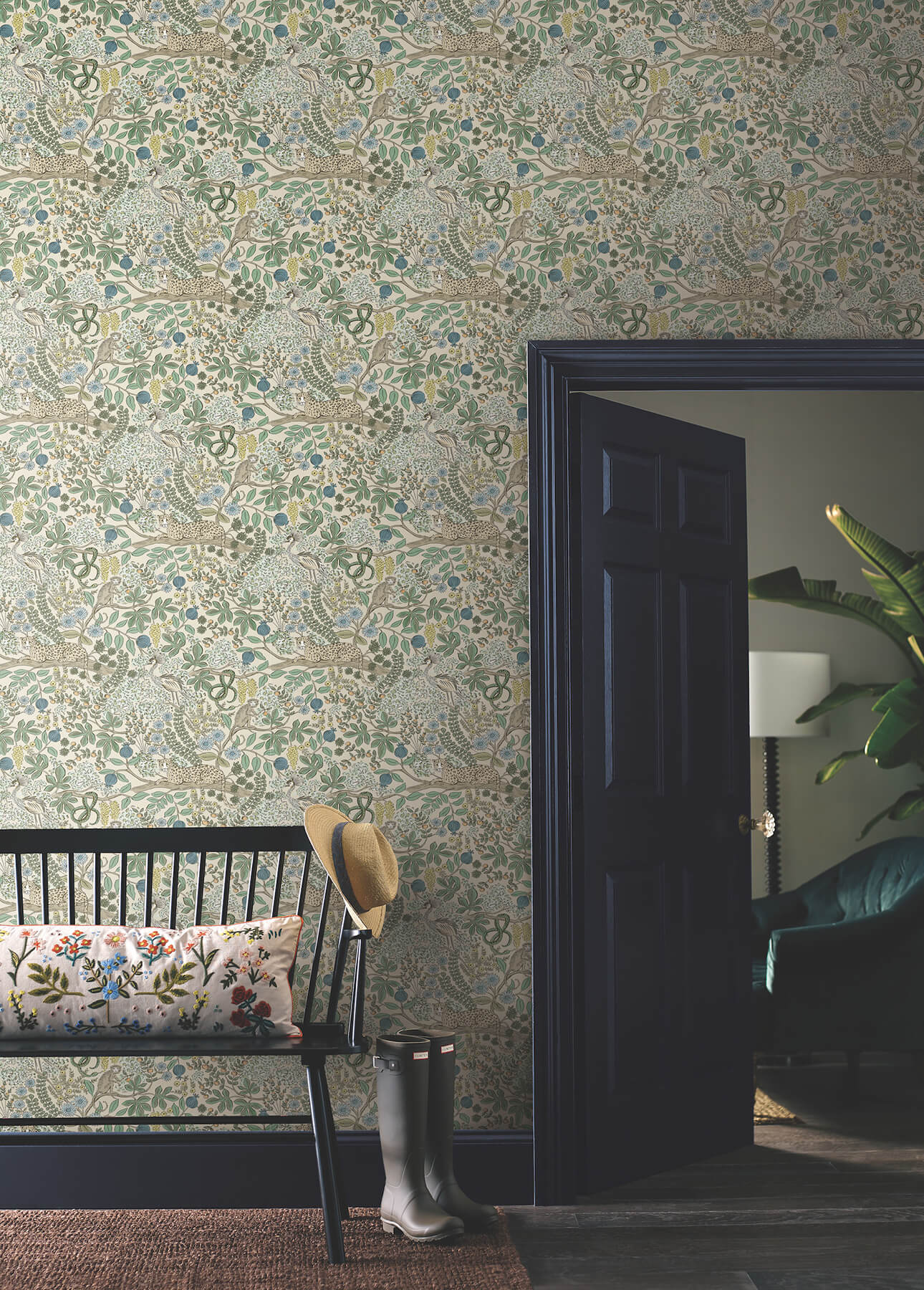 safari-cream-jungle-toile-premium-peel-stick-wallpaper-york-wallcoverings-psw1681rl - York Wallcoverings Papel pintado