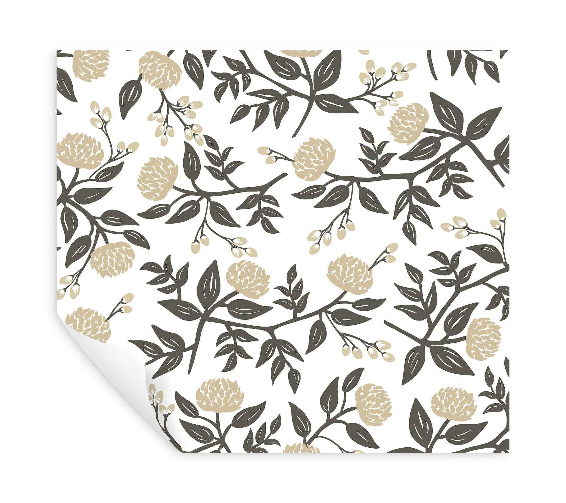 Peonies Gold Floral Premium Peel + Stick Wallpaper - York Wallcoverings - PSW1686RL - York Wallcoverings Wallpaper