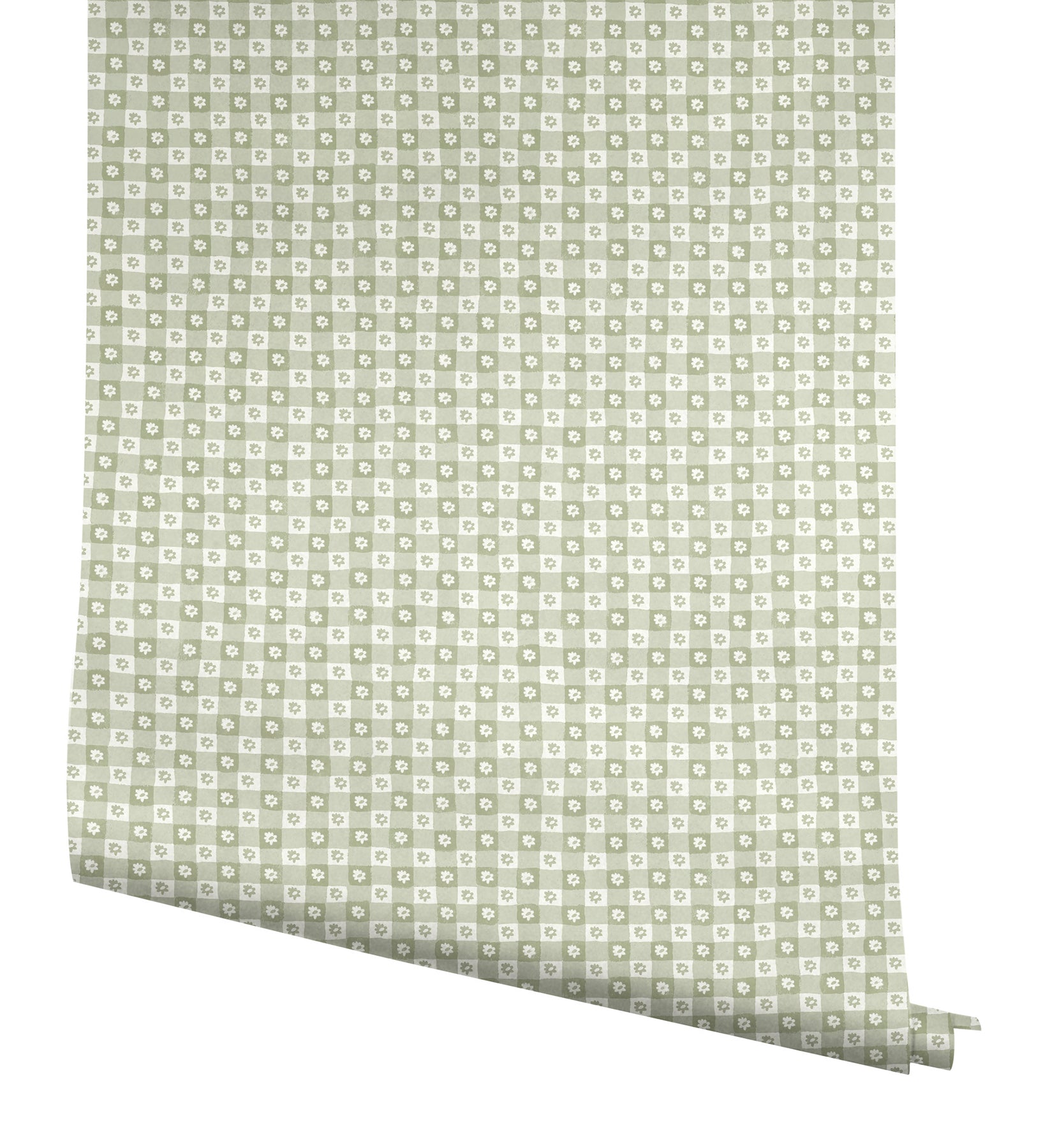 daisy-gingham-green-floral-check-premium-peel-stick-wallpaper-york-wallcoverings-psw1694rl