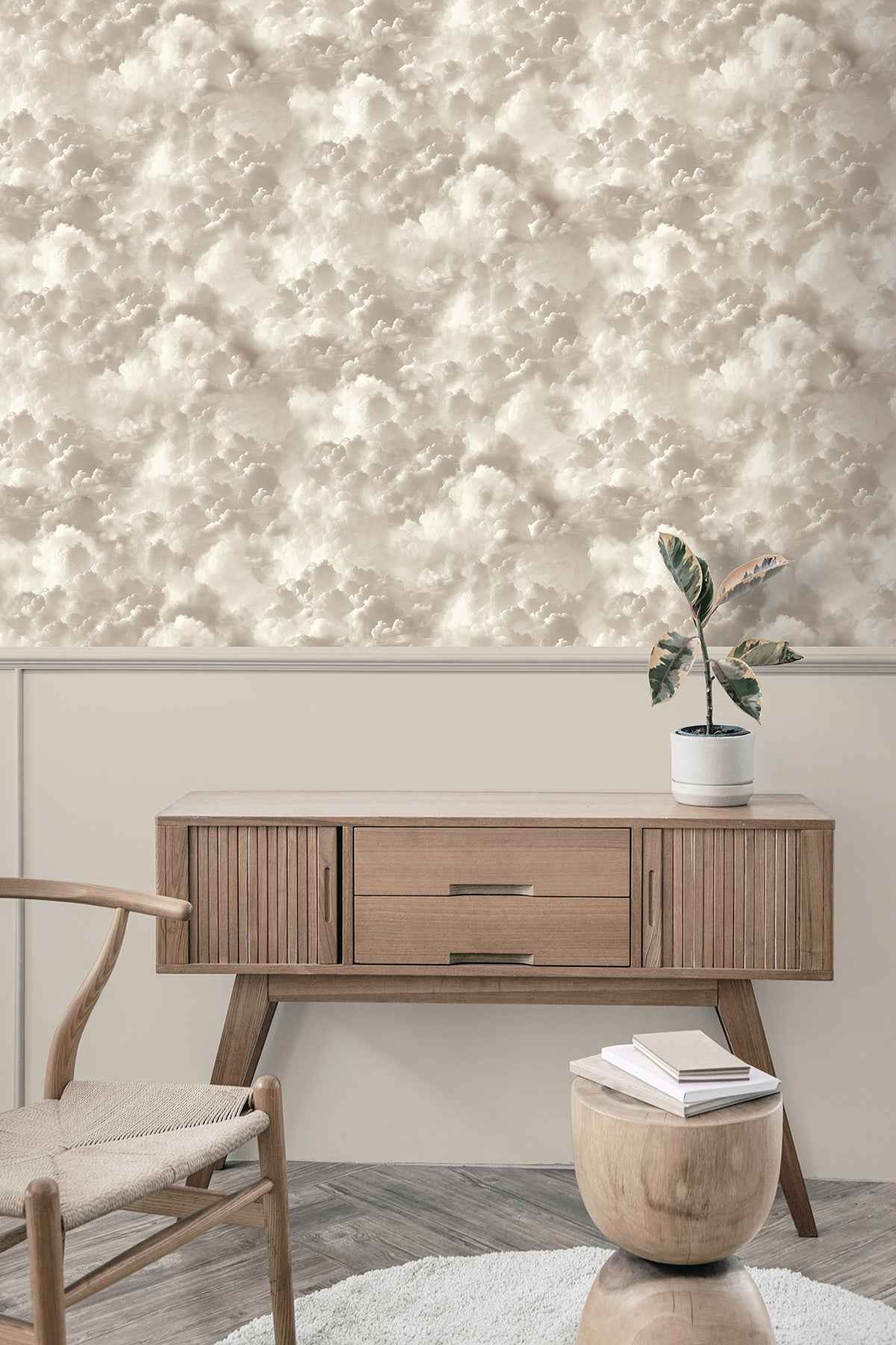 Merryweather Neutral Cloudy Skies Wallpaper - York Wallcoverings - AH100189AH - York Wallcoverings Wallpaper