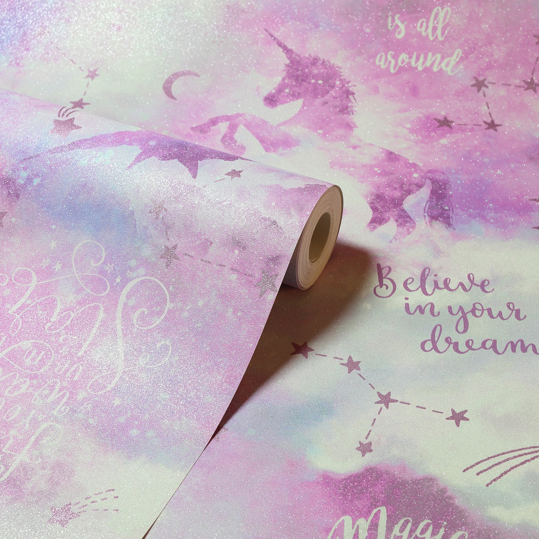 xena-pink-galaxy-unicorn-wallpaper-york-wallcoverings-ah292901 - York Wallcoverings Wallpaper