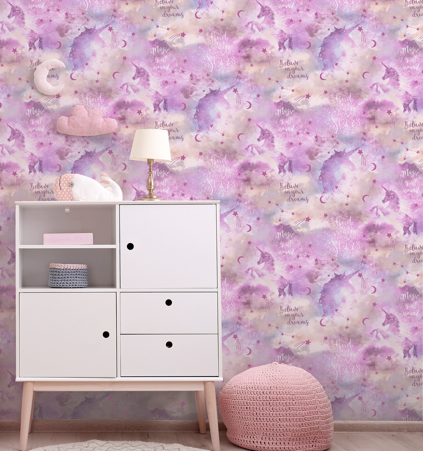 xena-pink-galaxy-unicorn-wallpaper-york-wallcoverings-ah292901 - York Wallcoverings Wallpaper