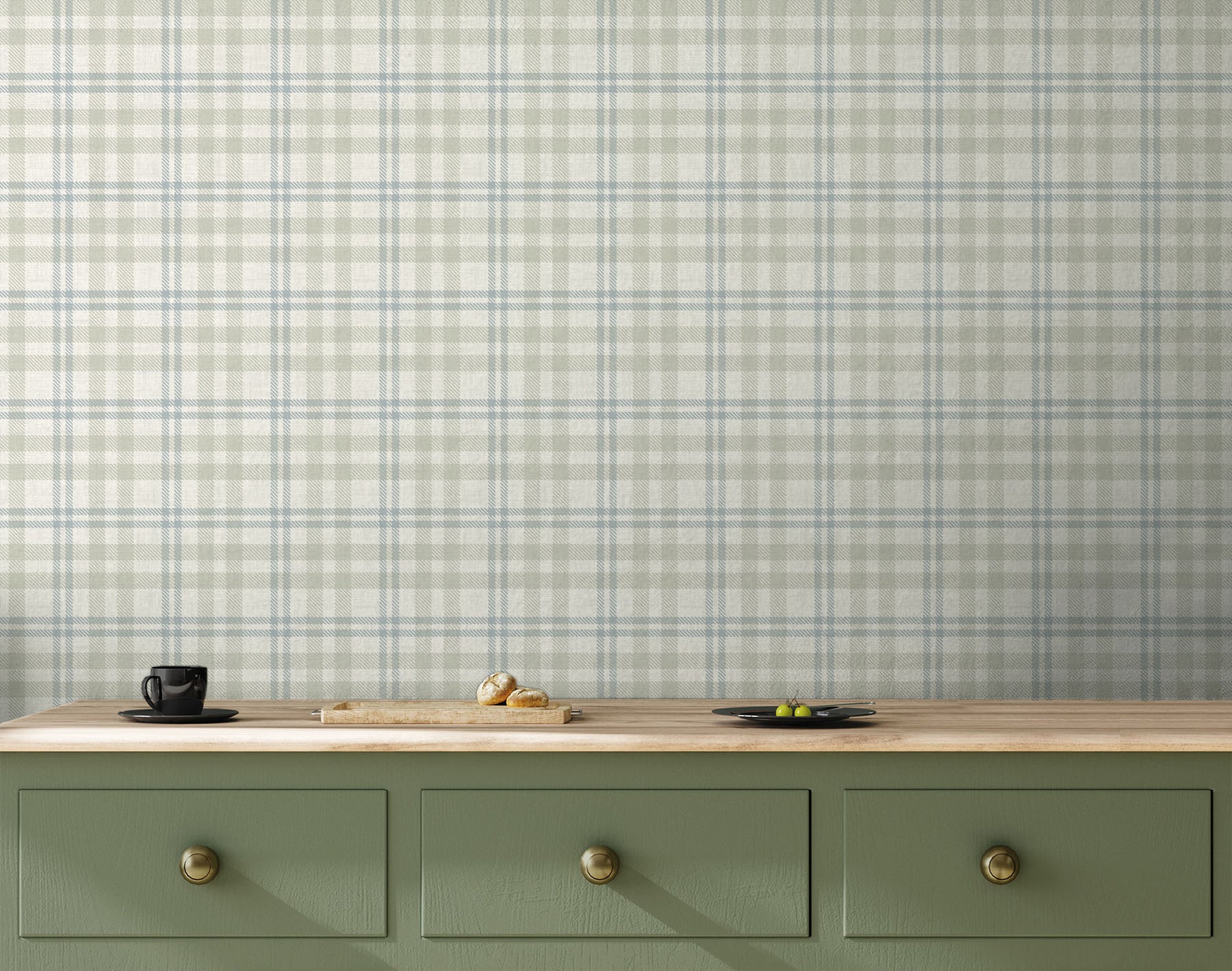 corrine-neutral-countryside-check-wallpaper-york-wallcoverings-ah294606 - York Wallcoverings Wallpaper