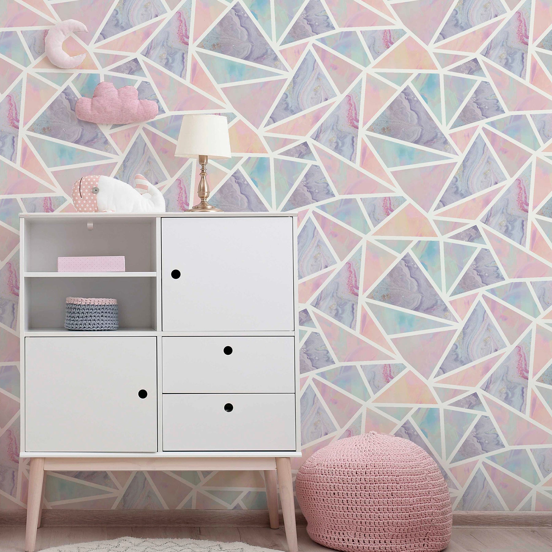 lizzie-pastel-triangles-wallpaper-york-wallcoverings-ah296002 - York Wallcoverings Wallpaper