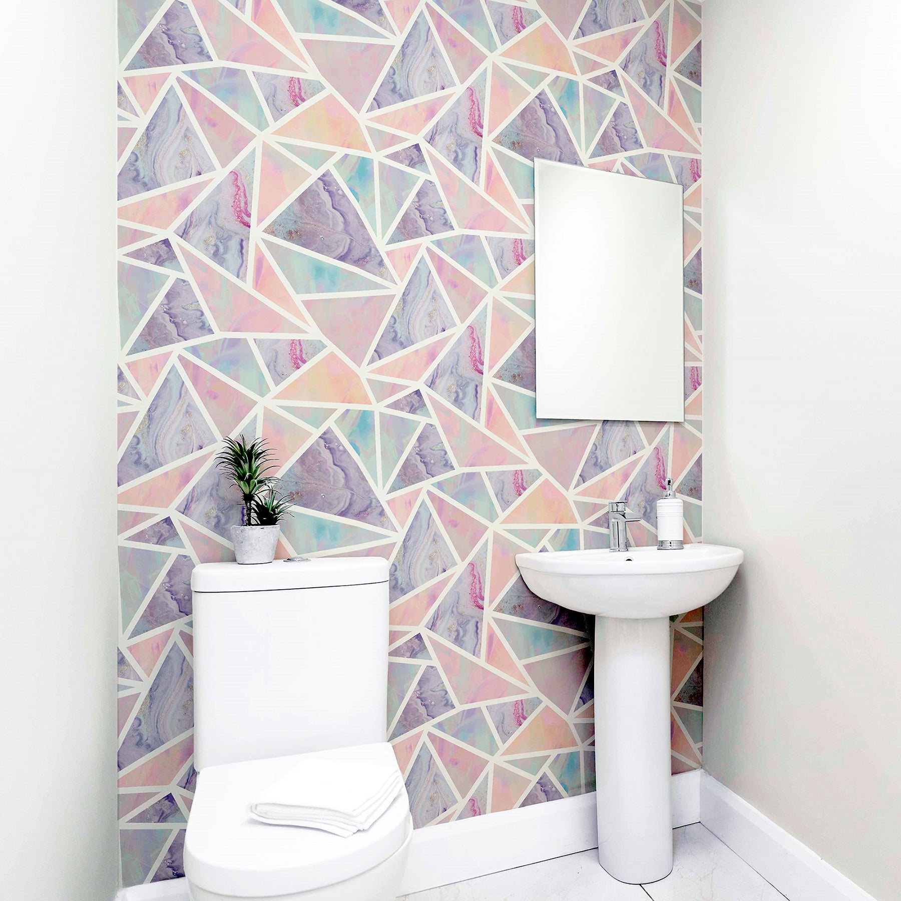 lizzie-pastel-triangles-wallpaper-york-wallcoverings-ah296002 - York Wallcoverings Wallpaper