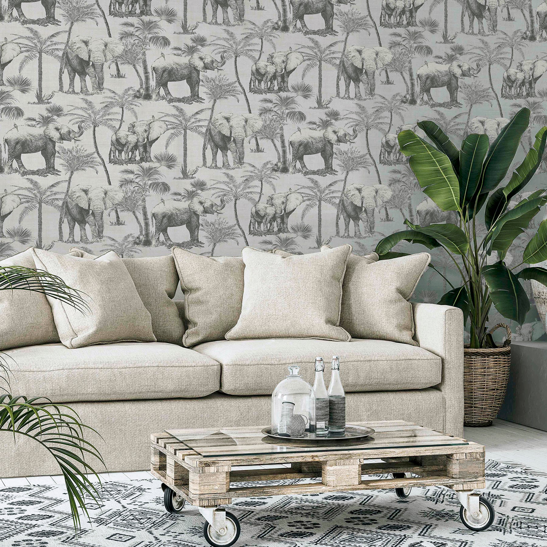 adelia-neutral-elephant-grove-wallpaper-york-wallcoverings-ah296700 - York Wallcoverings Wallpaper