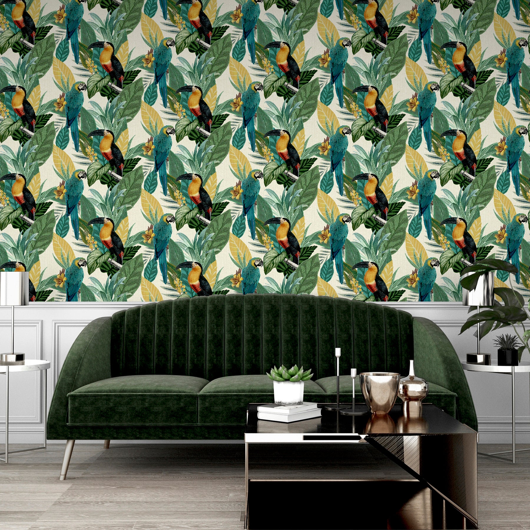 Trudie Multicolor Toucan Macaw Wallpaper - York Wallcoverings - AH296803 - York Wallcoverings Wallpaper