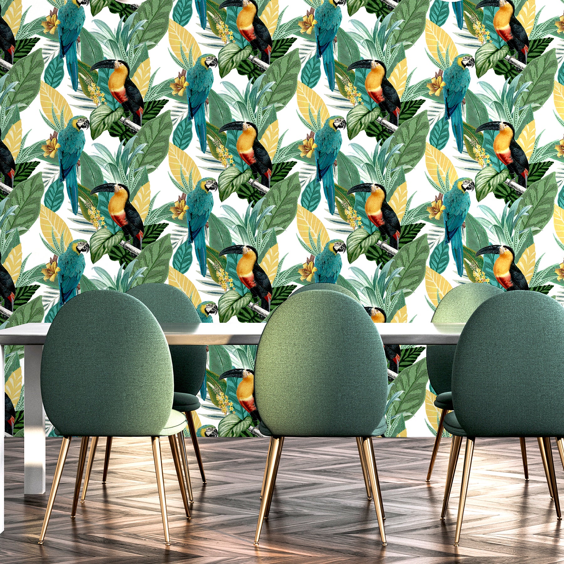trudie-multicolor-toucan-macaw-wallpaper-york-wallcoverings-ah296803 - York Wallcoverings Wallpaper