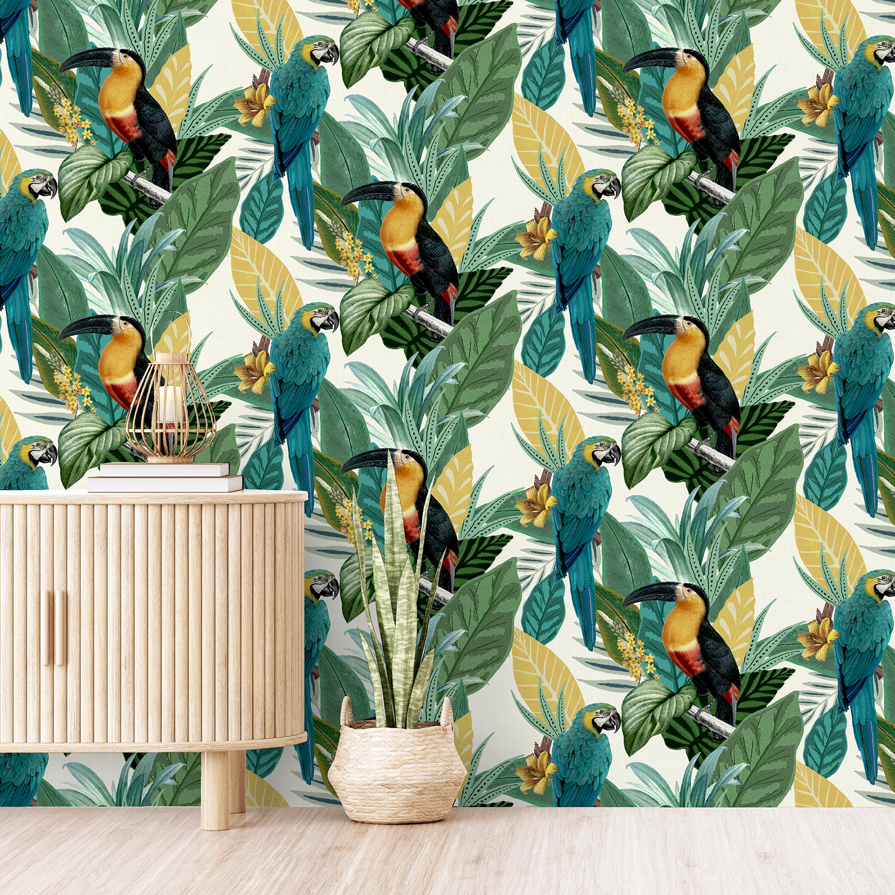 trudie-multicolor-toucan-macaw-wallpaper-york-wallcoverings-ah296803 - York Wallcoverings Wallpaper