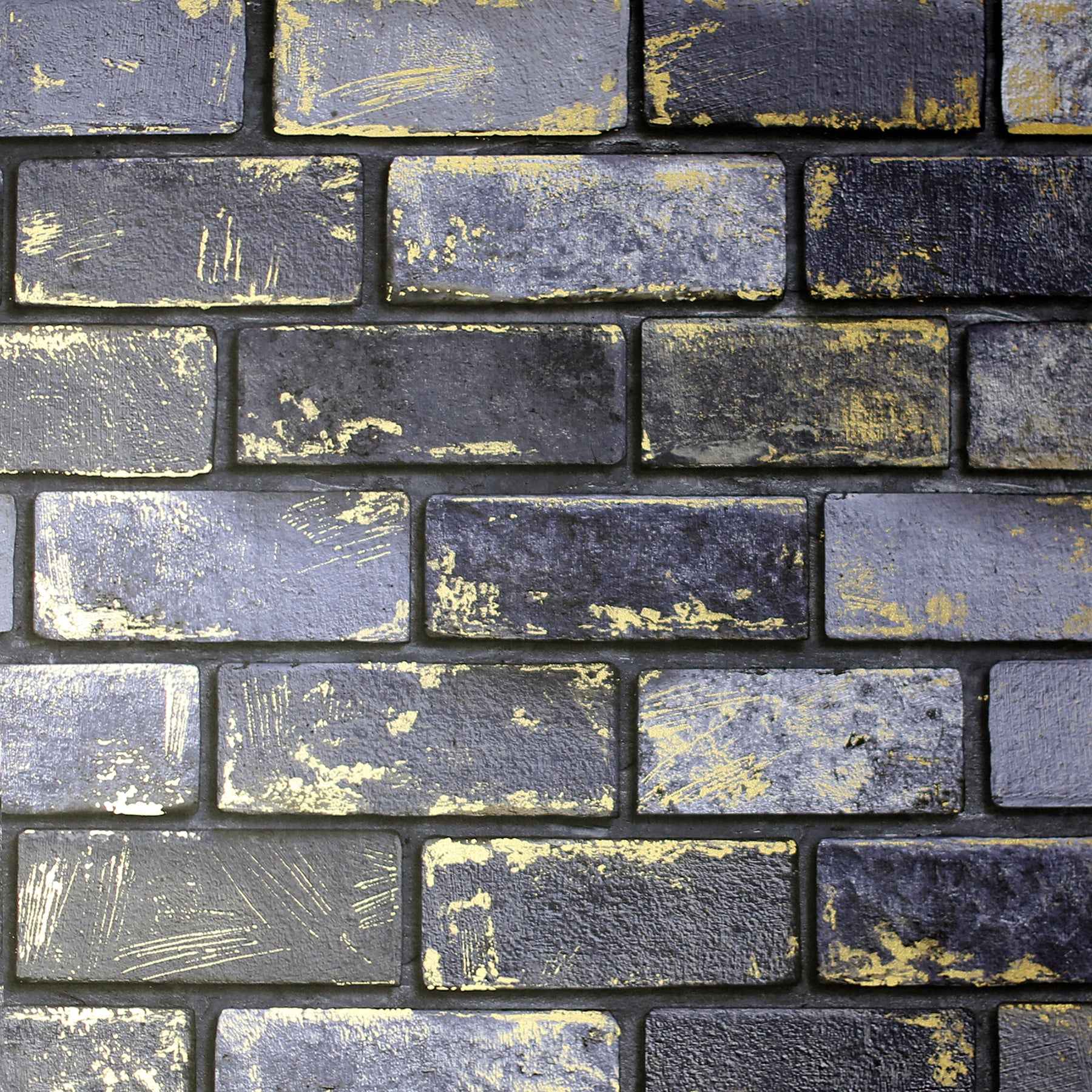 Myron Charcoal Metallic Brick Wallpaper - York Wallcoverings - AH692200