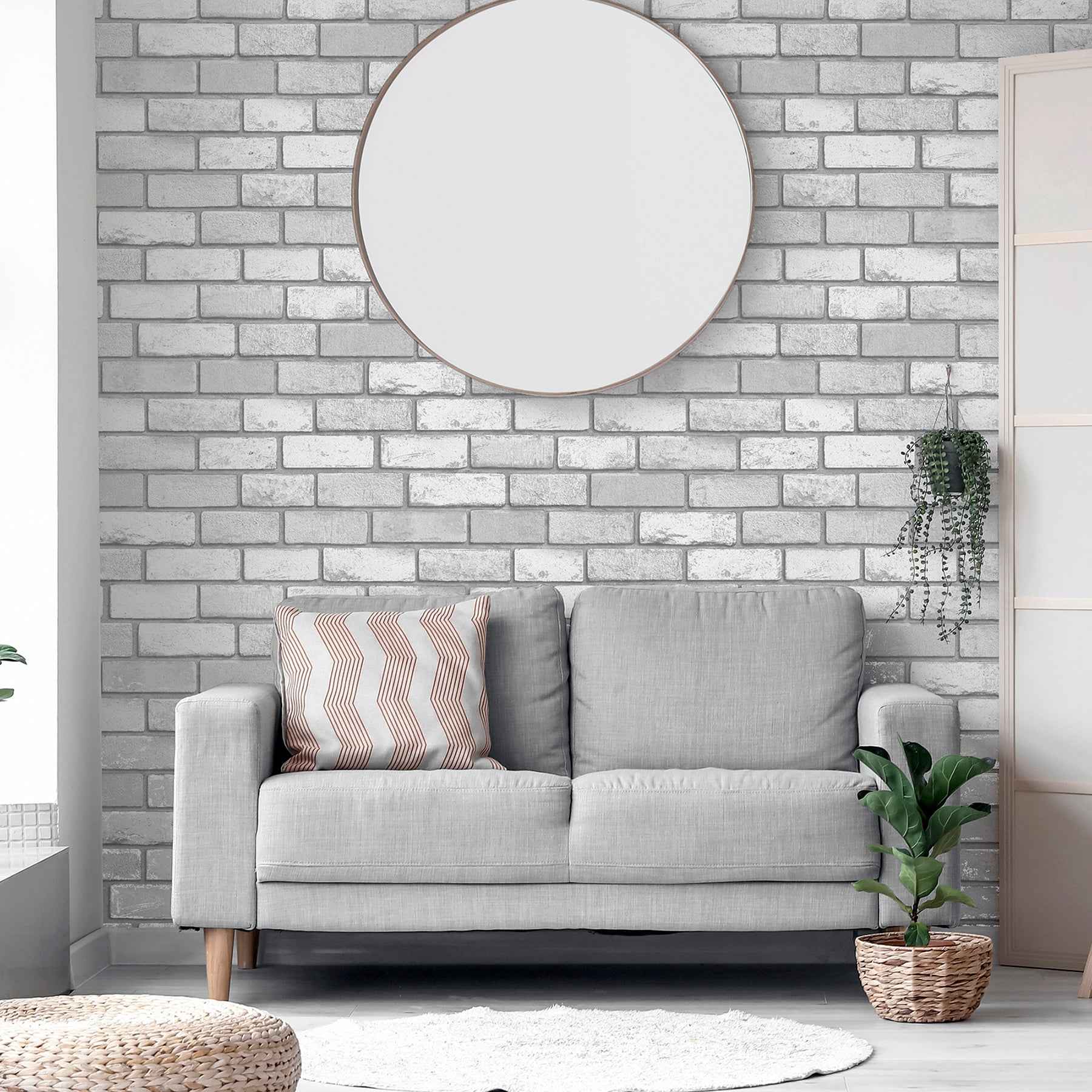 Myron Dove Metallic Brick Wallpaper - York Wallcoverings - AH692201 - York Wallcoverings Wallpaper