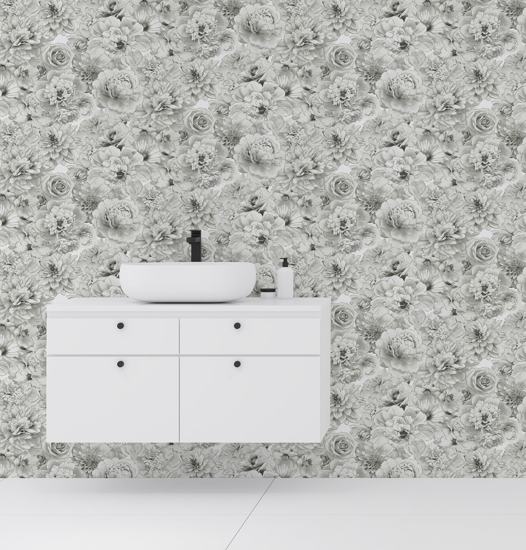 clarissa-grey-glitter-bloom-wallpaper-york-wallcoverings-ah692803 - York Wallcoverings Wallpaper