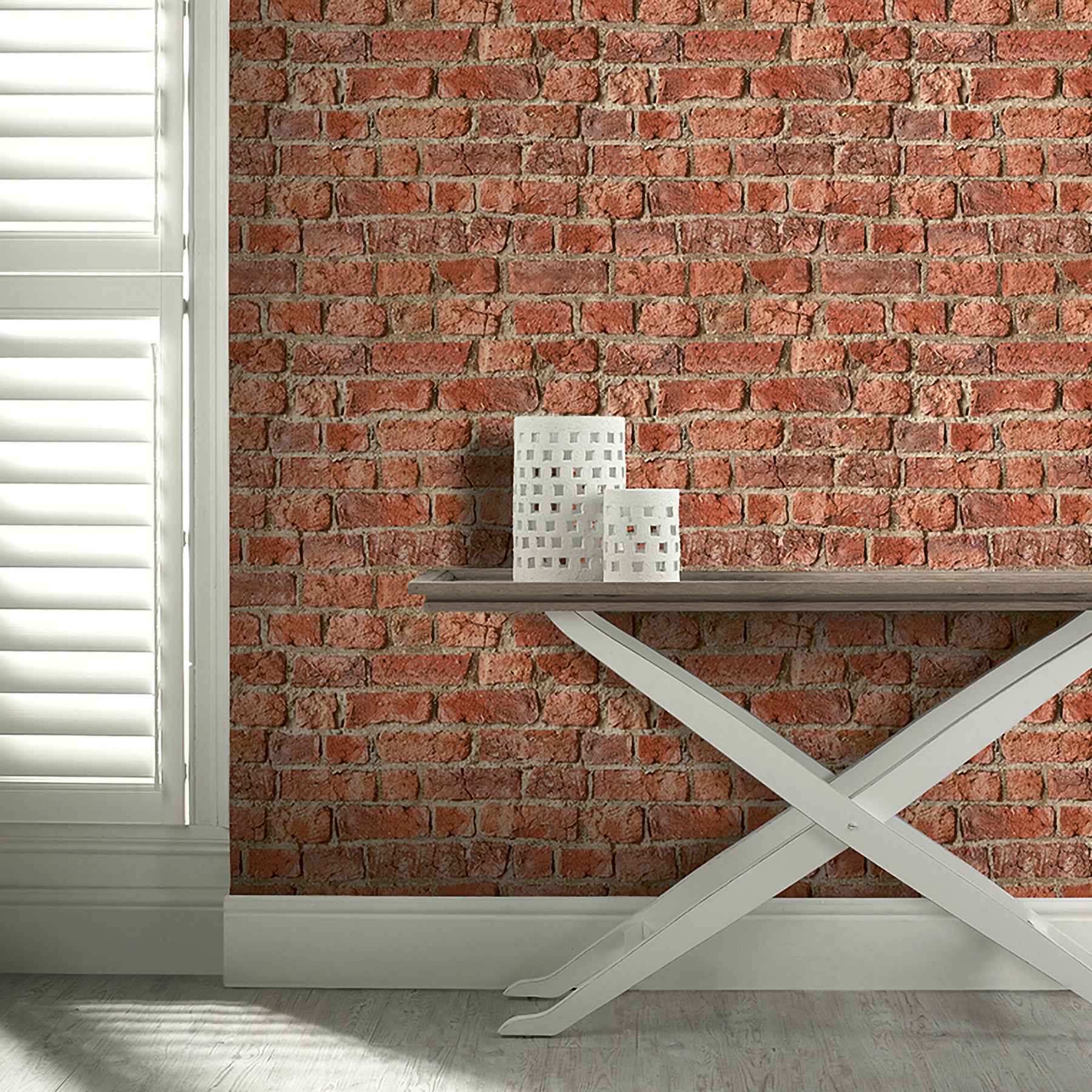 Clifford Red Urban Brick Wallpaper - York Wallcoverings - AH696600 - York Wallcoverings Wallpaper