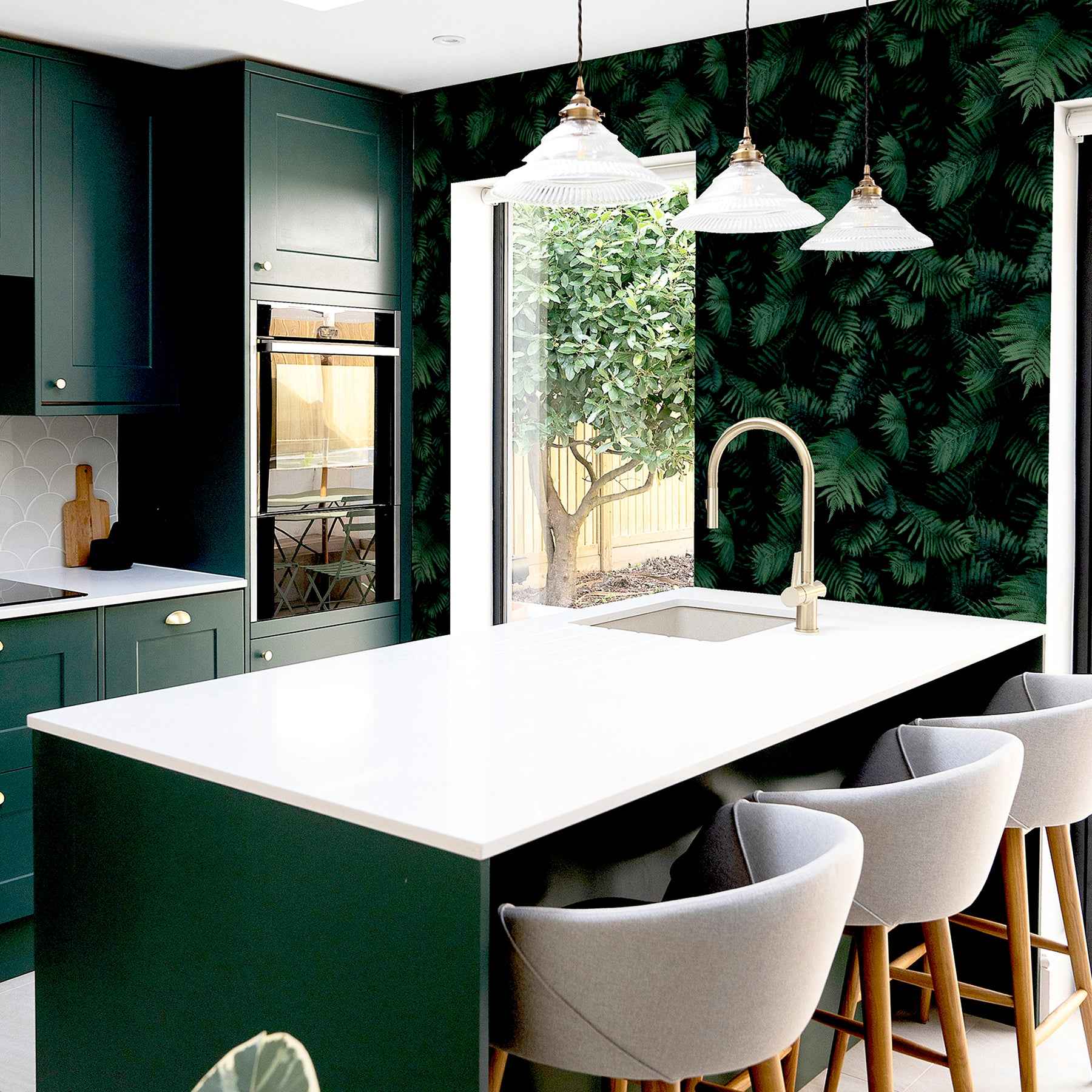 Winona Green Ferns Wallpaper - York Wallcoverings - AH907601 - York Wallcoverings Wallpaper