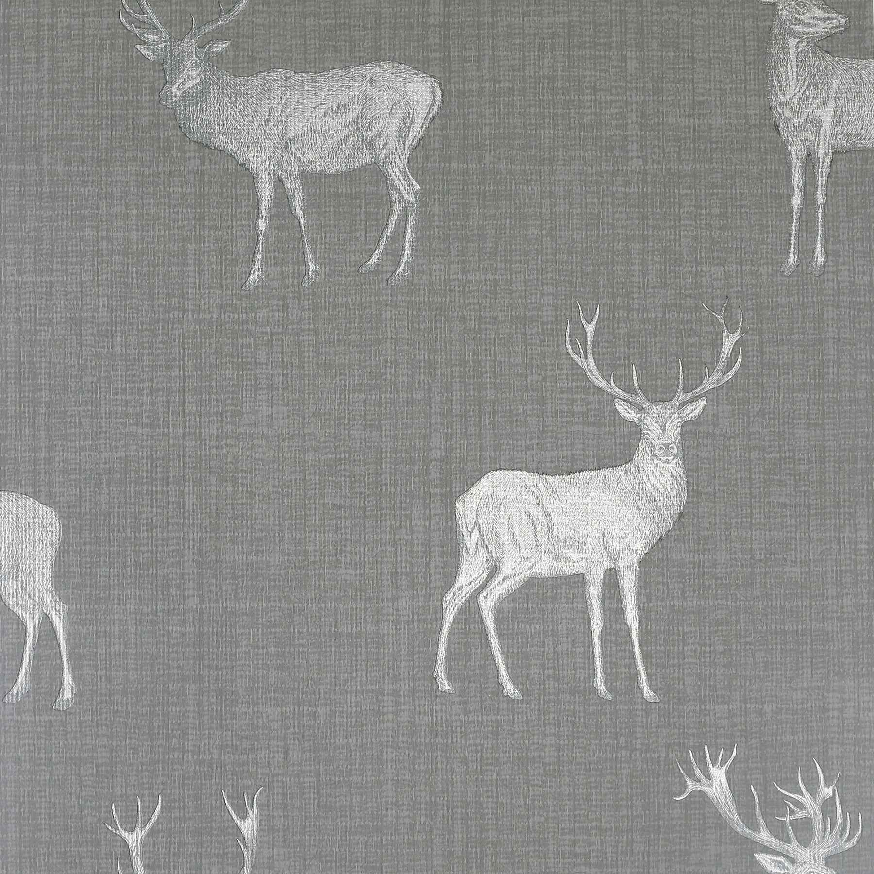 Hank Grey Stag Wallpaper - York Wallcoverings - AH909608 - York Wallcoverings Wallpaper