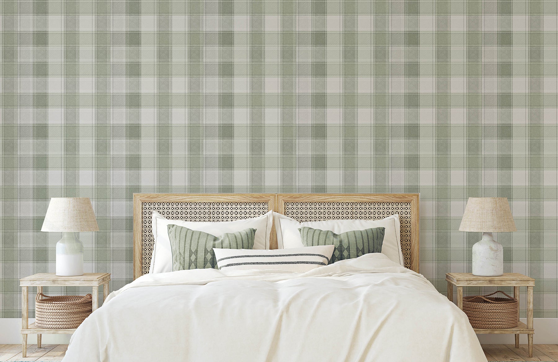 rita-green-country-check-wallpaper-york-wallcoverings-ah922806 - York Wallcoverings Wallpaper