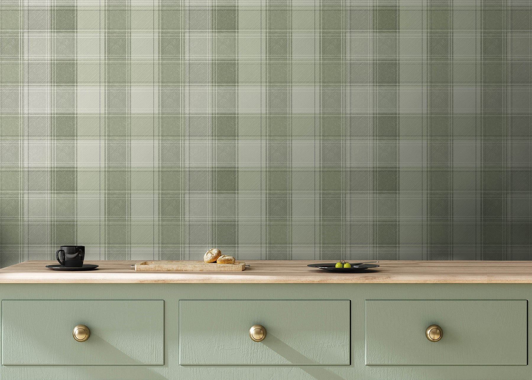 rita-green-country-check-wallpaper-york-wallcoverings-ah922806 - York Wallcoverings Wallpaper