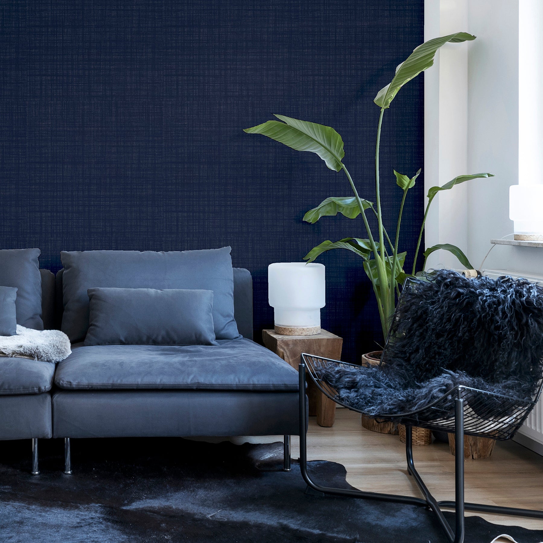 rafe-navy-woven-texture-wallpaper-york-wallcoverings-ah946002 - York Wallcoverings Wallpaper
