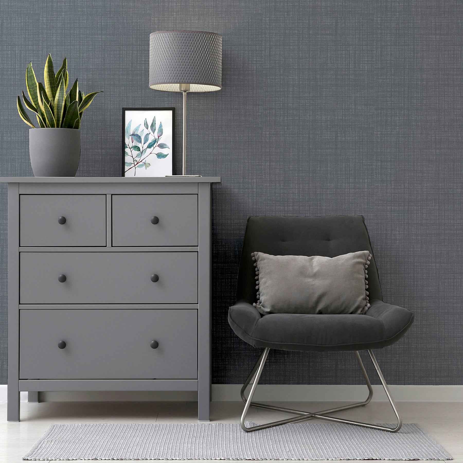 Rafe Grey Woven Texture Wallpaper - York Wallcoverings - AH946006 - York Wallcoverings Wallpaper