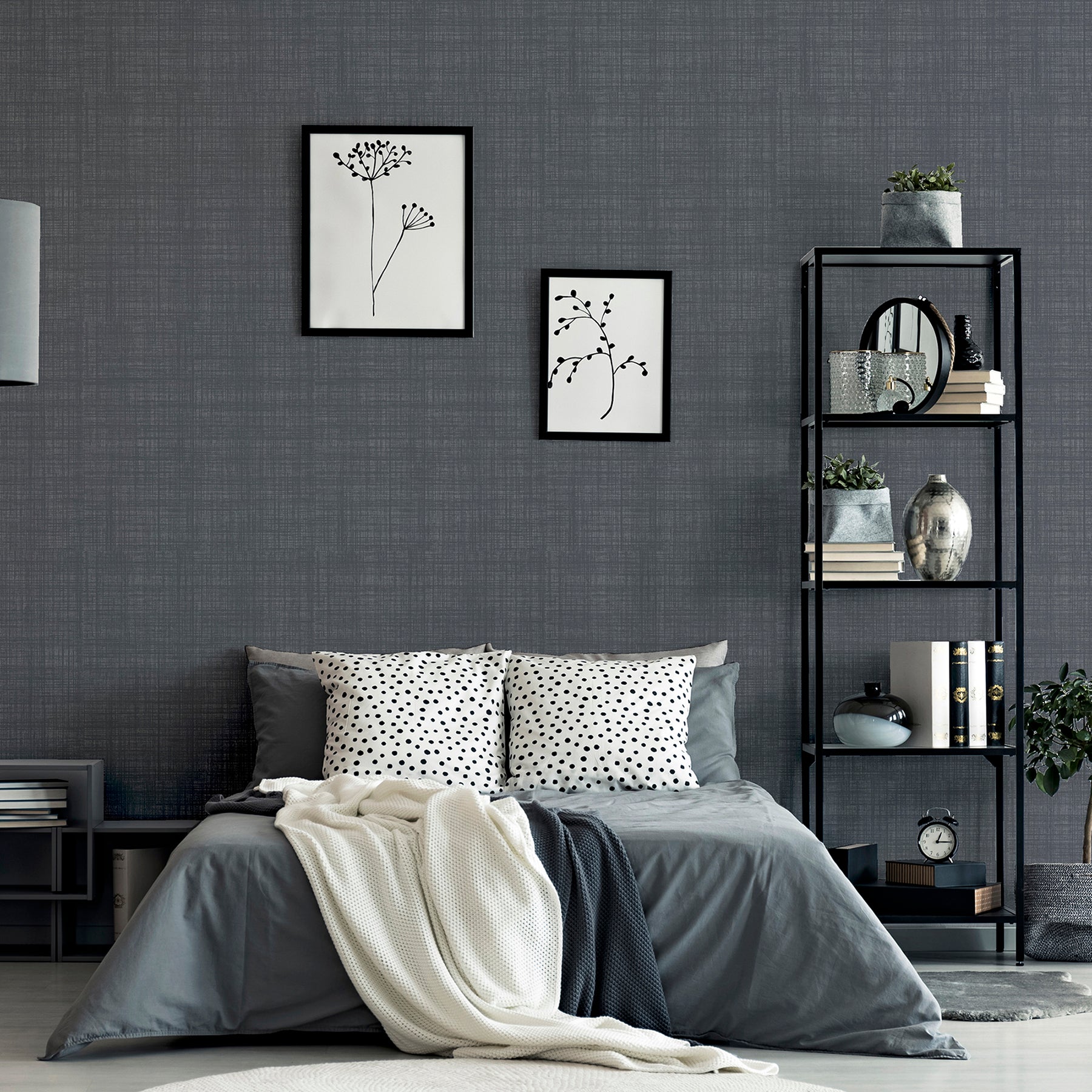 rafe-grey-woven-texture-wallpaper-york-wallcoverings-ah946006 - York Wallcoverings Wallpaper