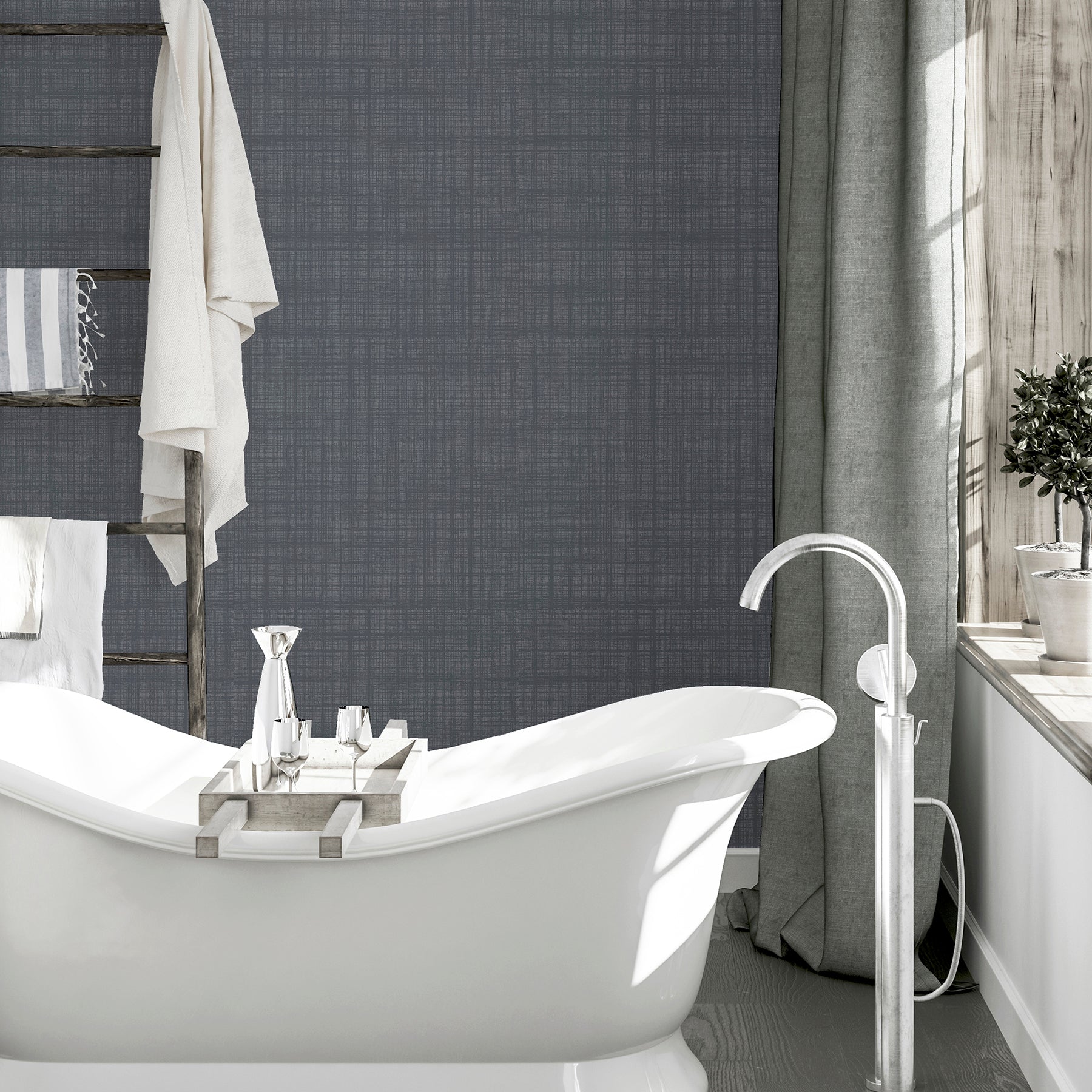 rafe-grey-woven-texture-wallpaper-york-wallcoverings-ah946006 - York Wallcoverings Wallpaper