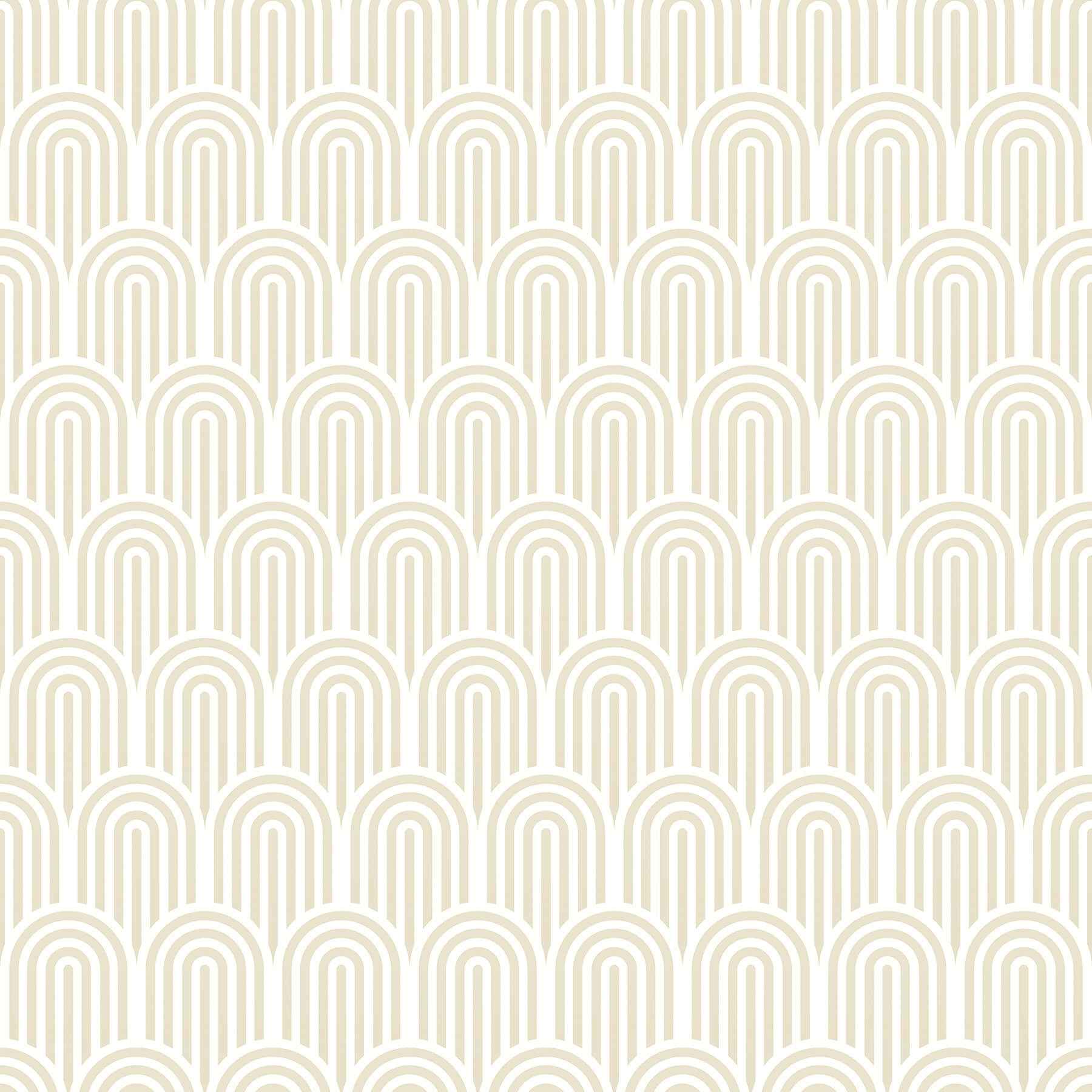 Retro Arch Cream Peel & Stick Wallpaper - York Wallcoverings - HWA1066PU