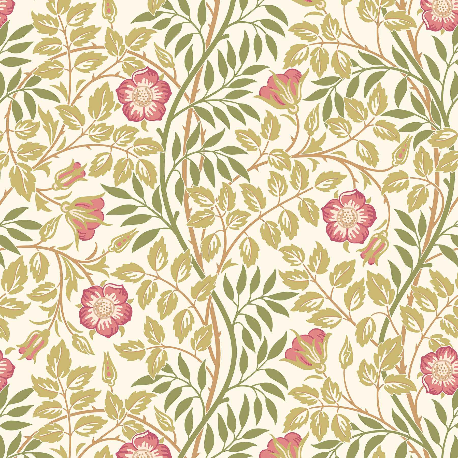 Rosehip Trail Rose Pink Peel and Stick Wallpaper - York Wallcoverings - HWA1099PU