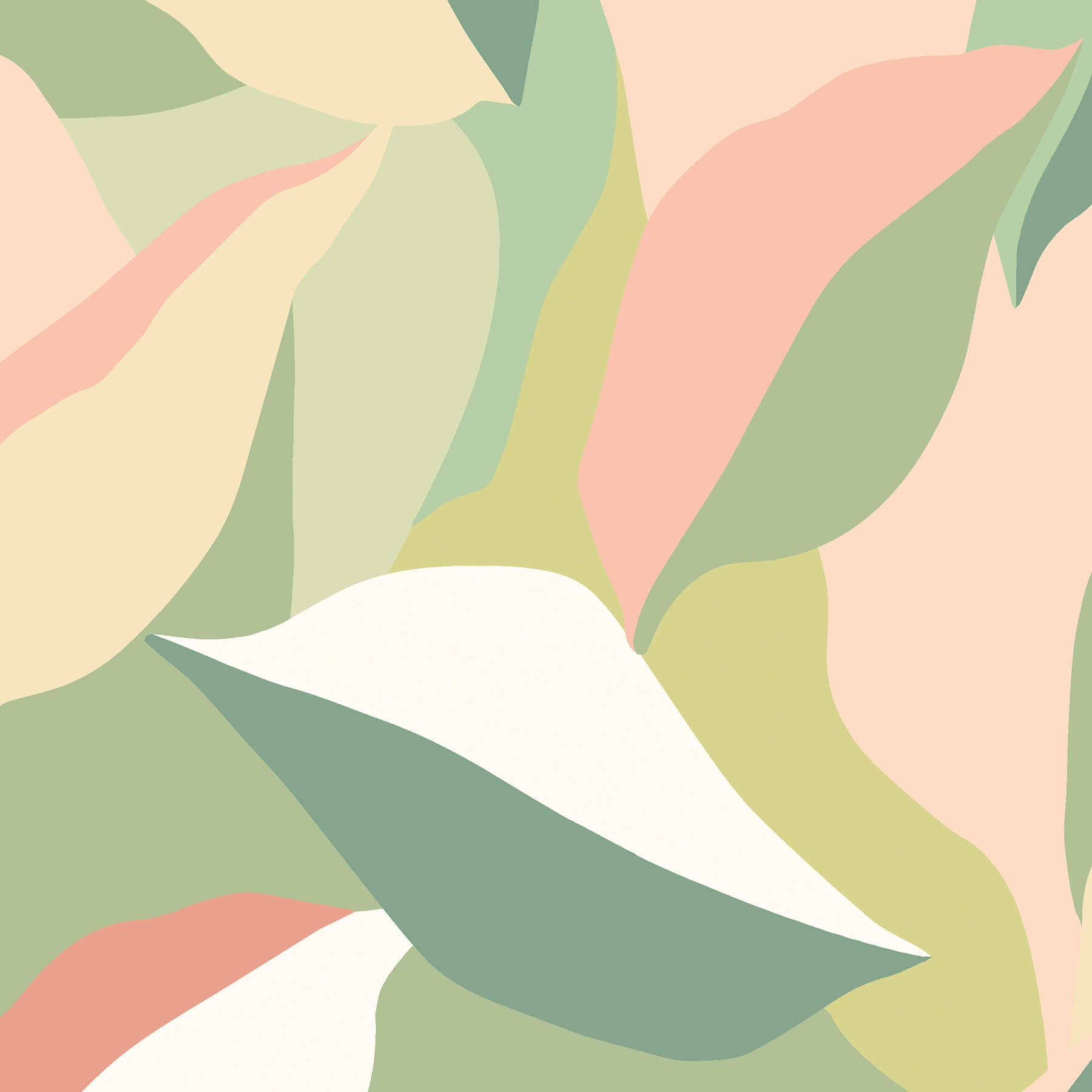 leafy-patchwork-olive-blush-peel-and-stick-wallpaper-york-wallcoverings-hwa1160pu - York Wallcoverings Wallpaper
