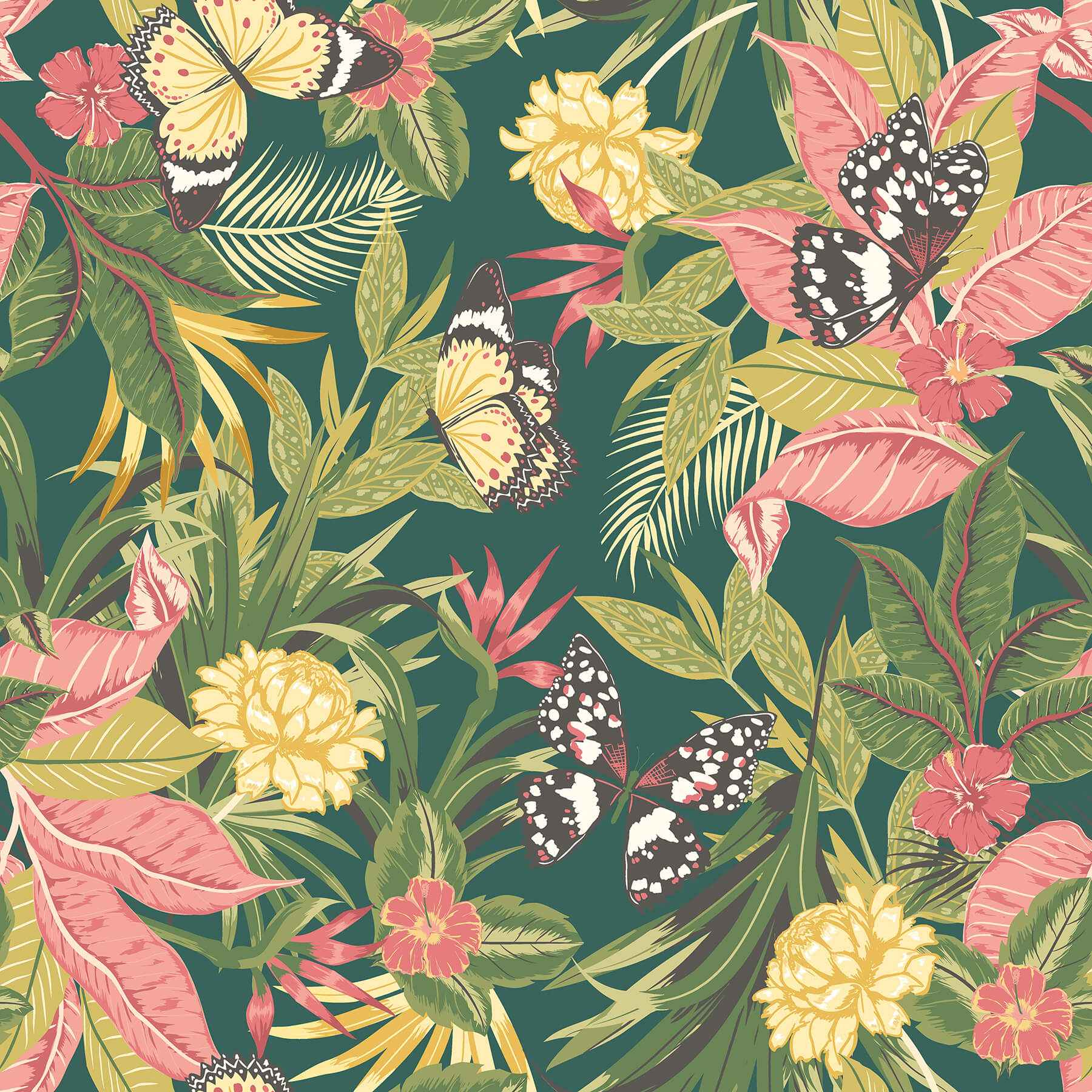 Paradise Forest Mix Peel and Stick Wallpaper - York Wallcoverings - HWA1193PU - York Wallcoverings Wallpaper