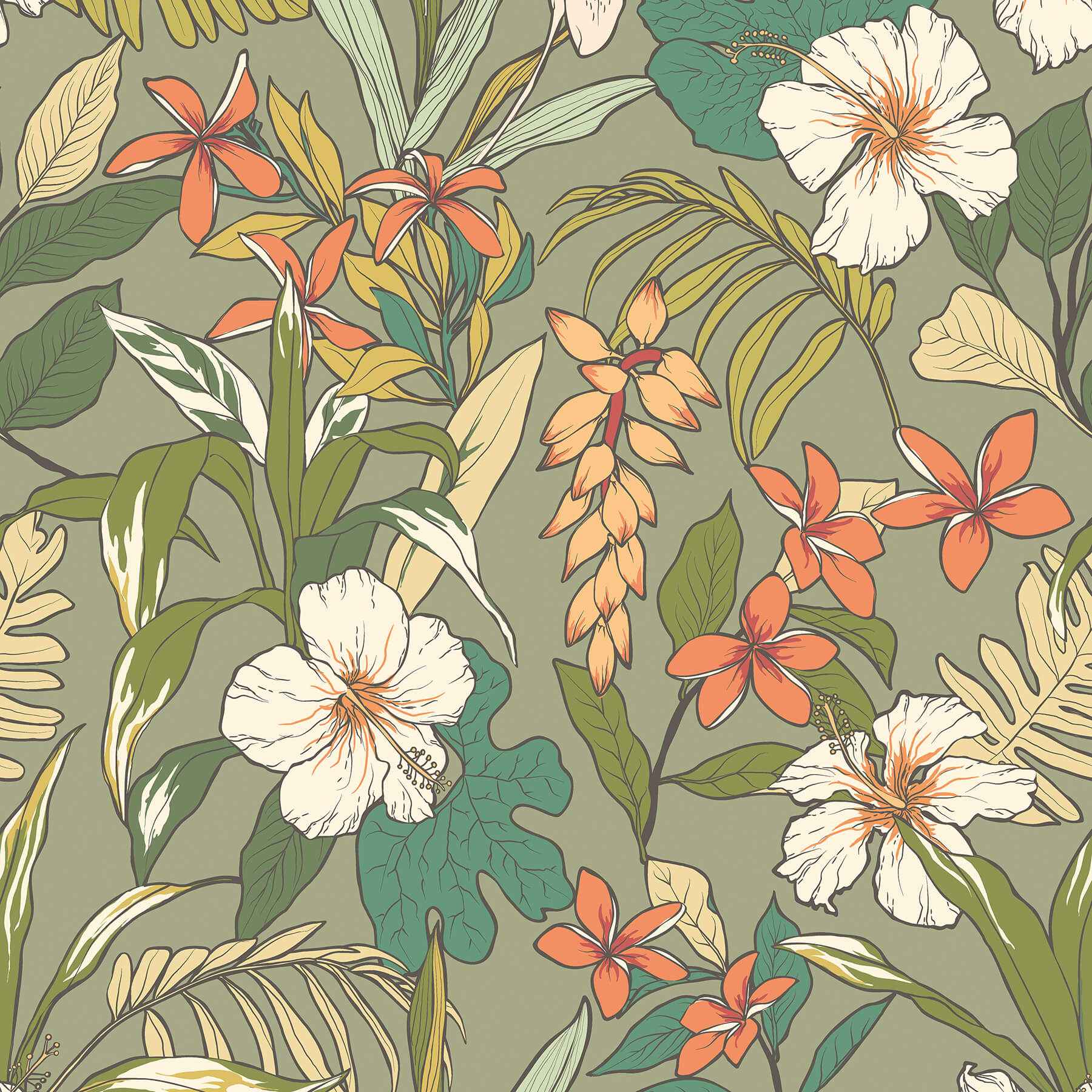 Oasis Olive Citrus Peel and Stick Wallpaper - York Wallcoverings - HWA1204PU - York Wallcoverings Wallpaper