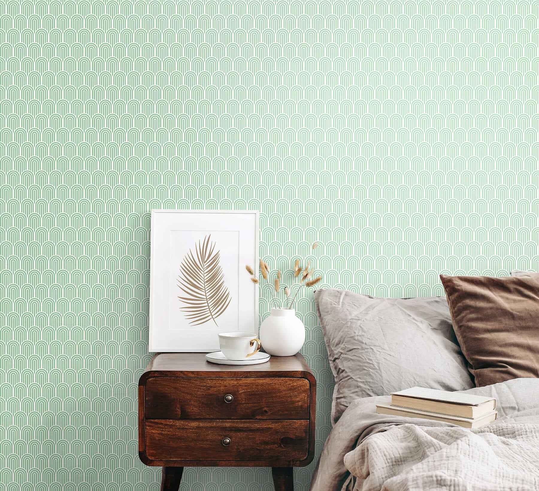 Retro Arch Mint Green Peel and Stick Wallpaper - York Wallcoverings - HWA1070PU - York Wallcoverings Wallpaper