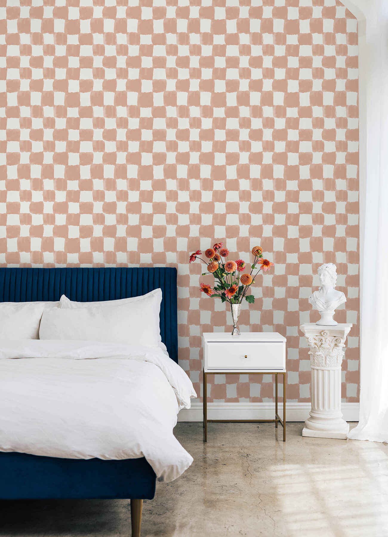 mr-kate-tess-watercolor-checker-terracotta-peel-and-stick-wallpaper-york-wallcoverings-rmws1315 - York Wallcoverings Wallpaper