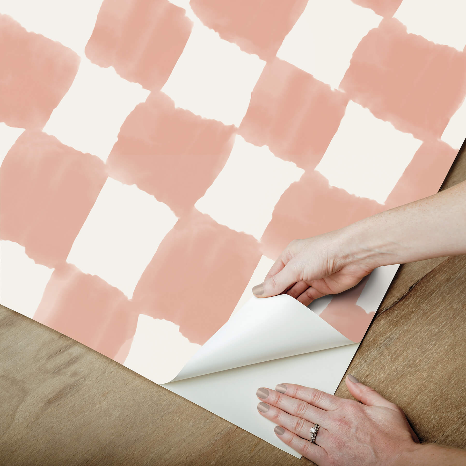 mr-kate-tess-watercolor-checker-terracotta-peel-and-stick-wallpaper-york-wallcoverings-rmws1315 - York Wallcoverings Wallpaper