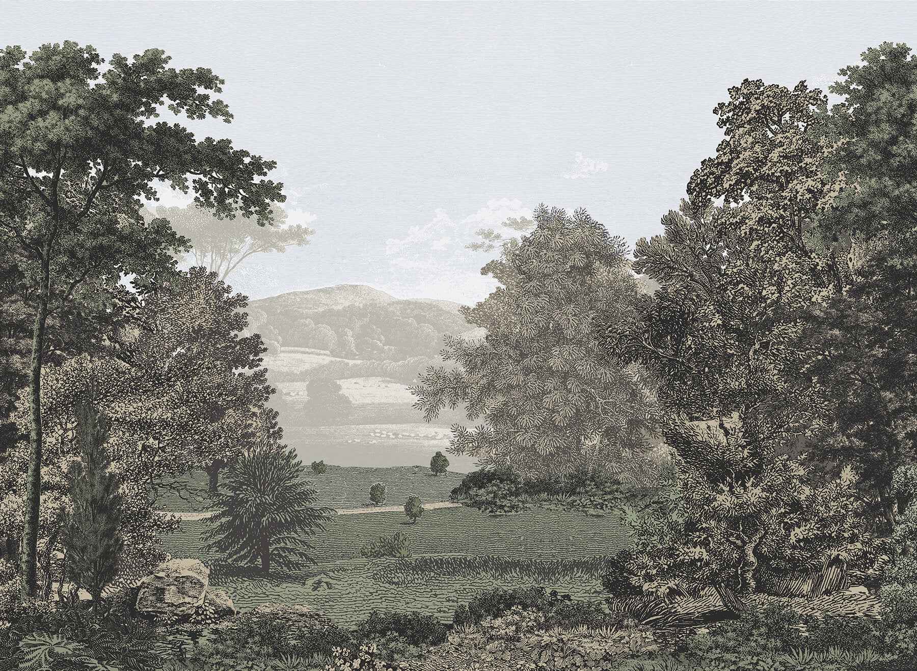 Scenic Pastures Morning Light Peel & Stick Mural - York Wallcoverings - PSW1456M - York Wallcoverings Wallpaper
