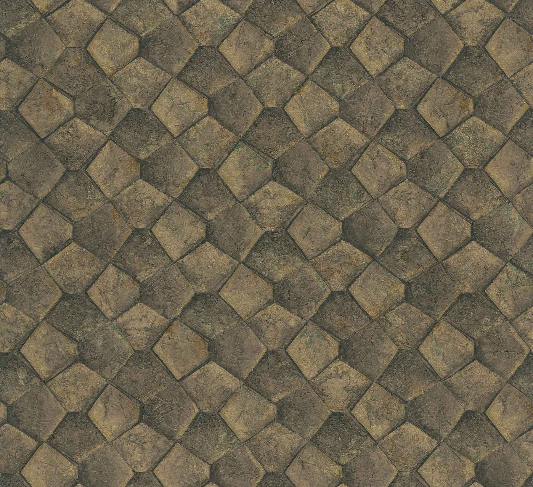 Waterford Gold Tiled Wallpaper - York Wallcoverings - MA34909 - York Wallcoverings Wallpaper