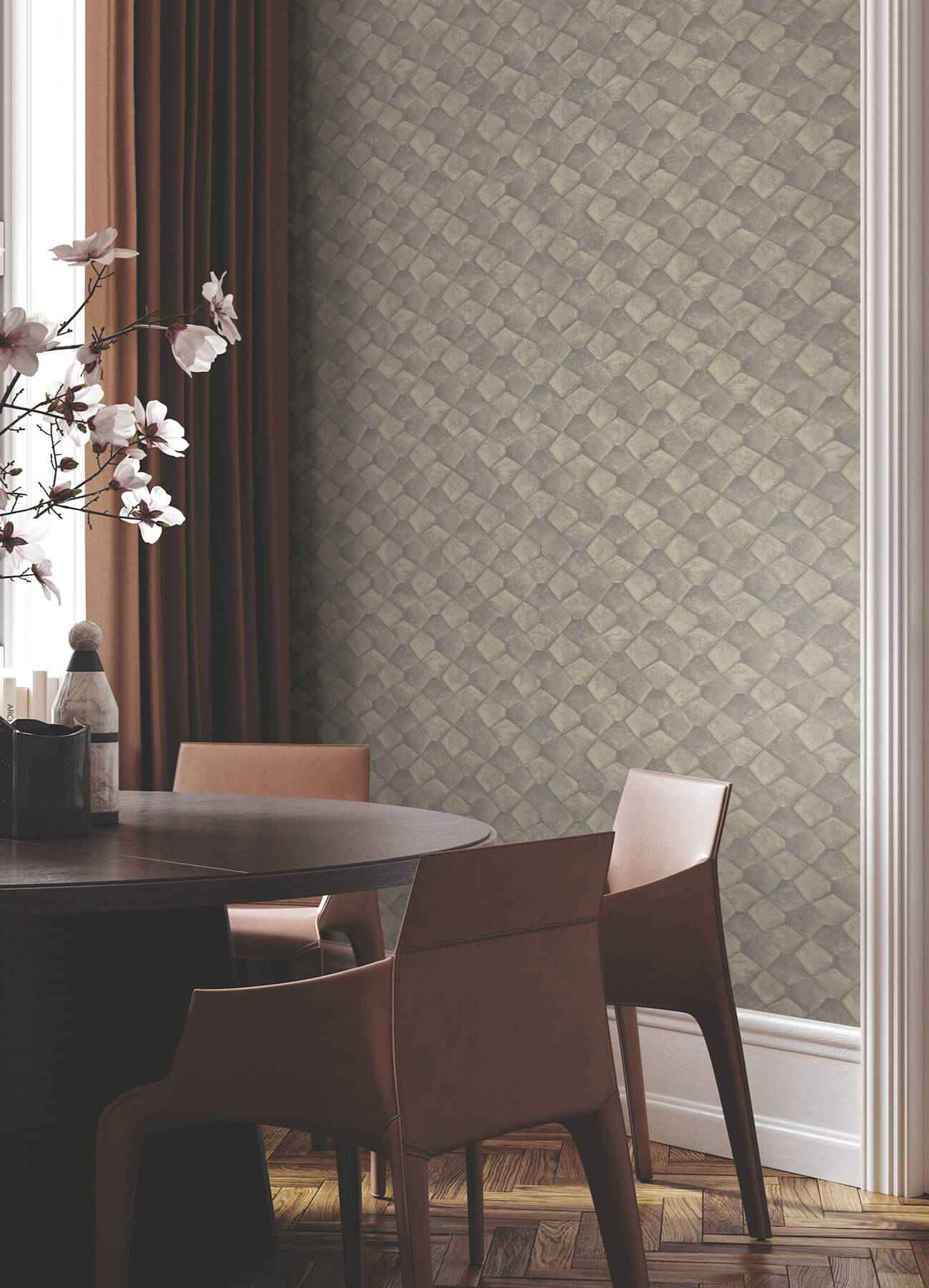 Waterford Gold Tiled Wallpaper - York Wallcoverings - MA34909 - York Wallcoverings Wallpaper