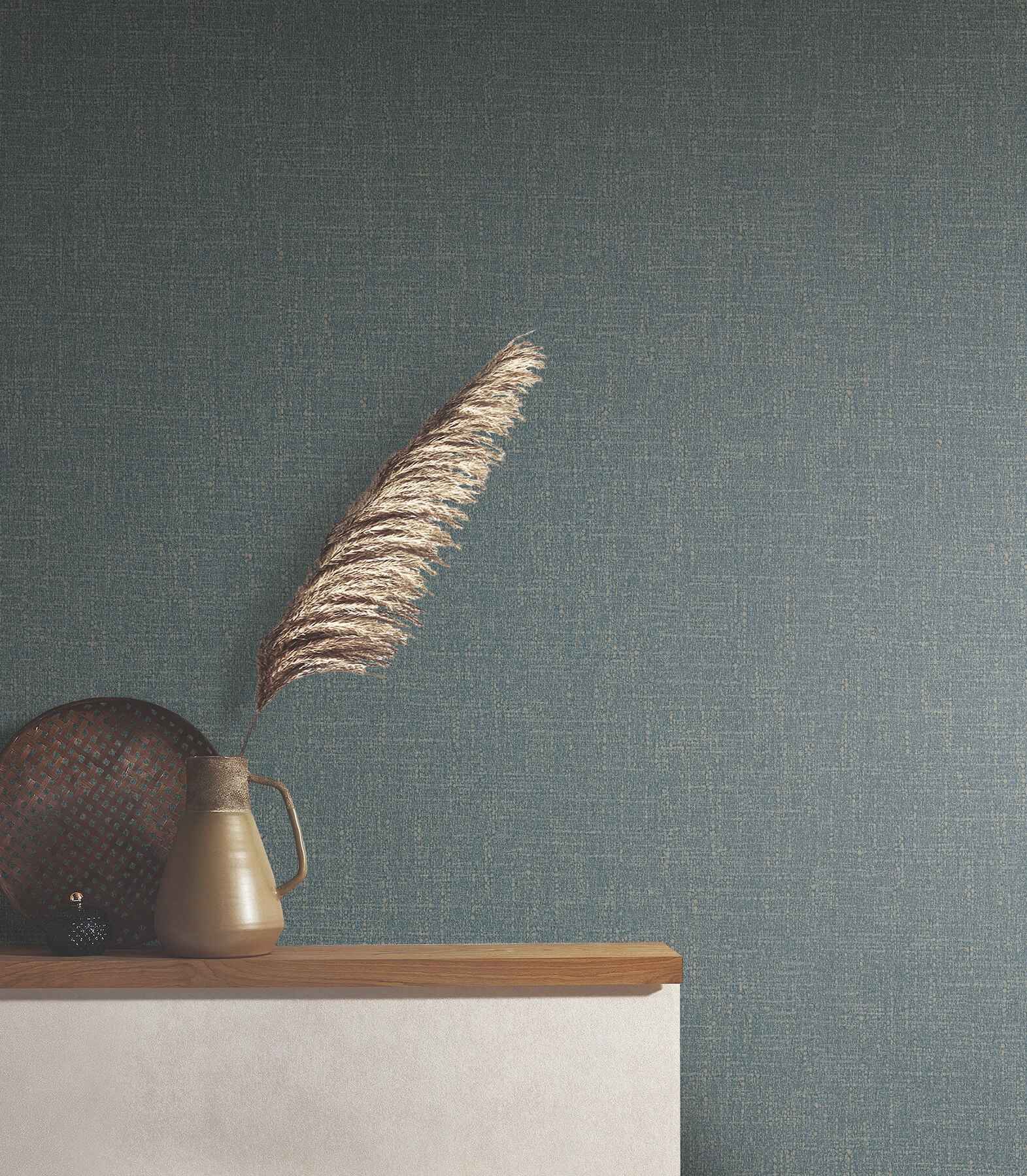 Highland Tweed Dark Blue Faux Fabric Wallpaper - York Wallcoverings - MA34917 - York Wallcoverings Wallpaper
