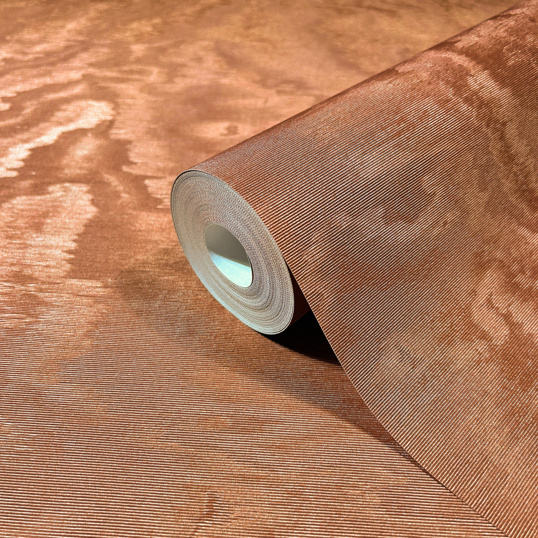 shimmering-moire-copper-textured-wallpaper-york-wallcoverings-ma34926 - York Wallcoverings Wallpaper