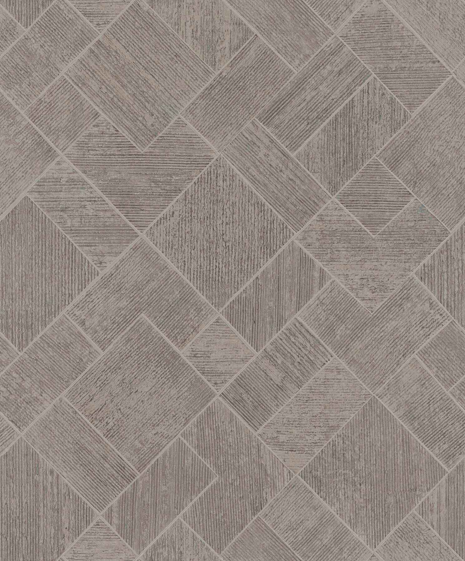 Marquetry Taupe Tile Wallpaper - York Wallcoverings - MA35511