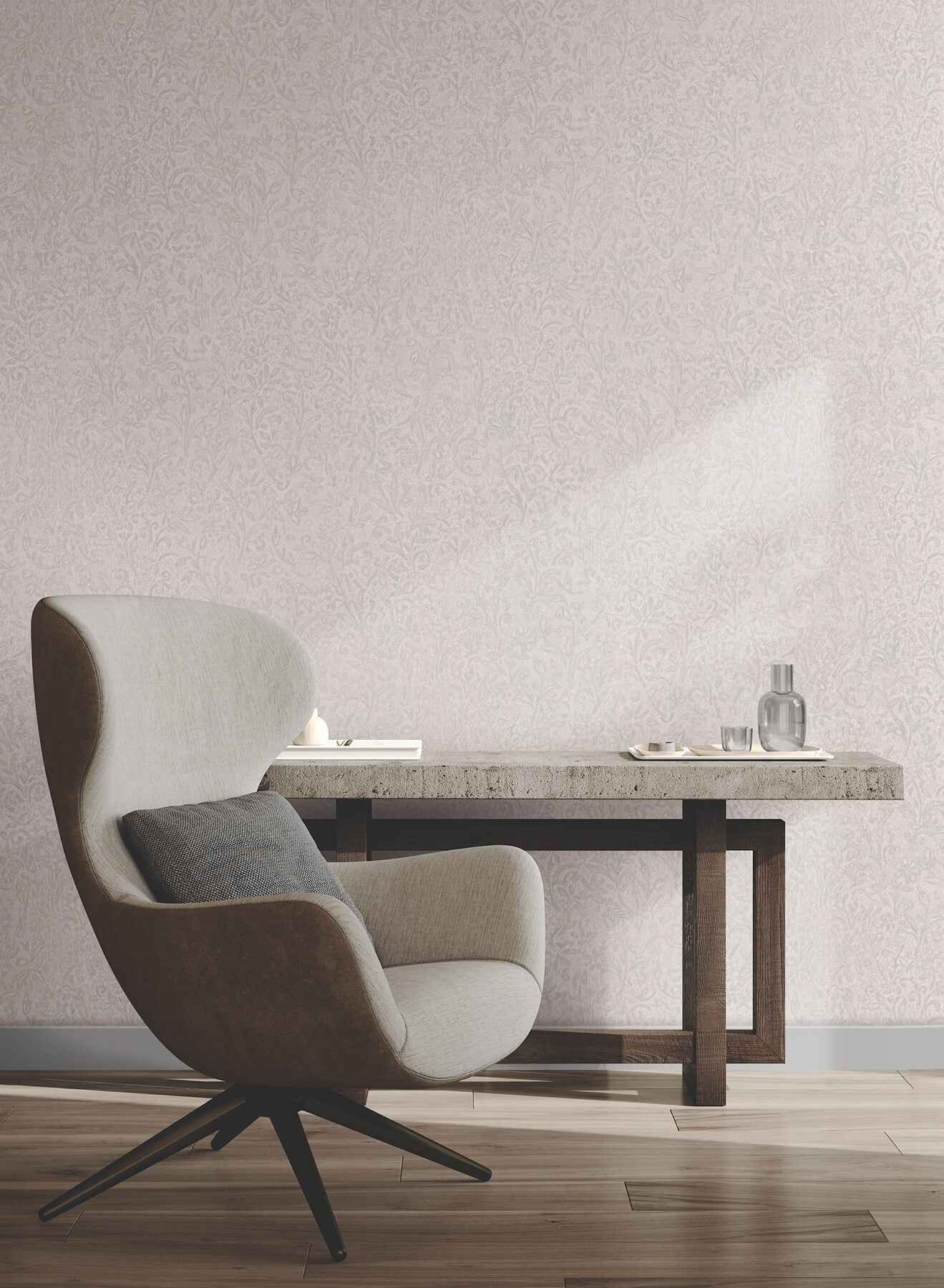 Sculpted Floral Aqua Relief Wallpaper - York Wallcoverings - MA35529 - York Wallcoverings Wallpaper