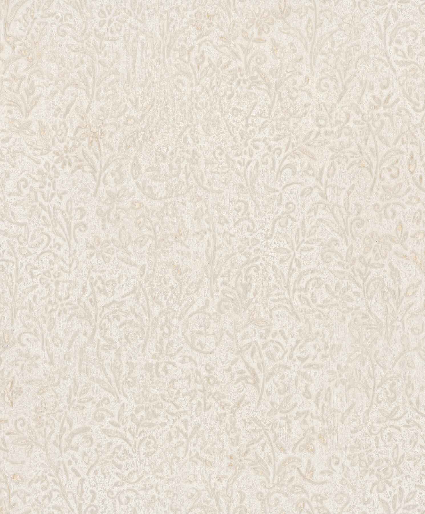 Sculpted Floral Beige Relief Wallpaper - York Wallcoverings - MA35531