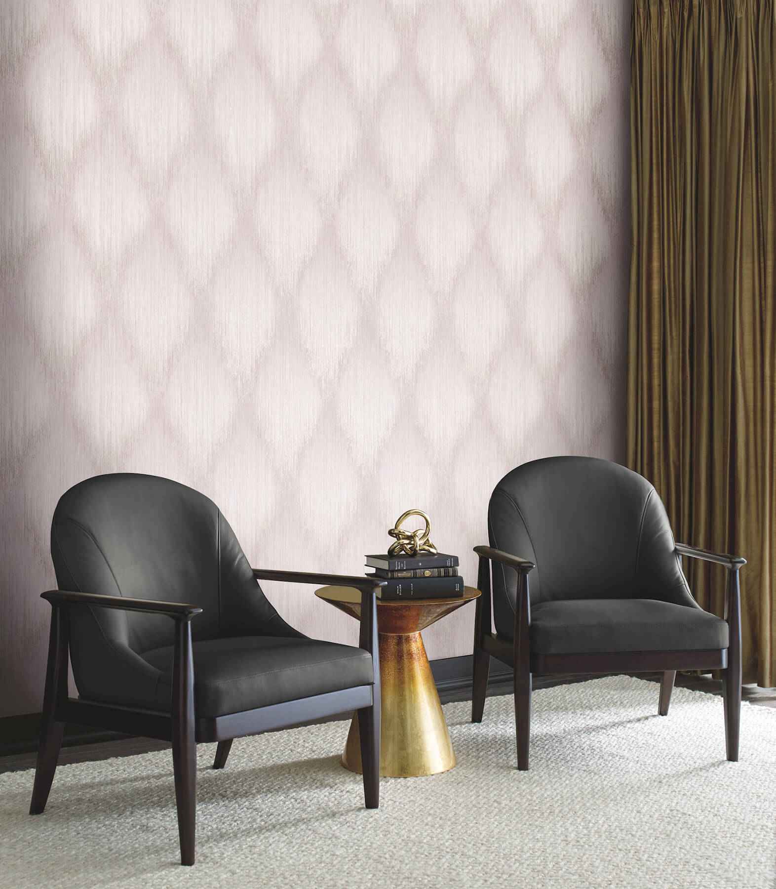 Starfall Mauve Metallic Ikat Wallpaper - York Wallcoverings - MA35802 - York Wallcoverings Wallpaper