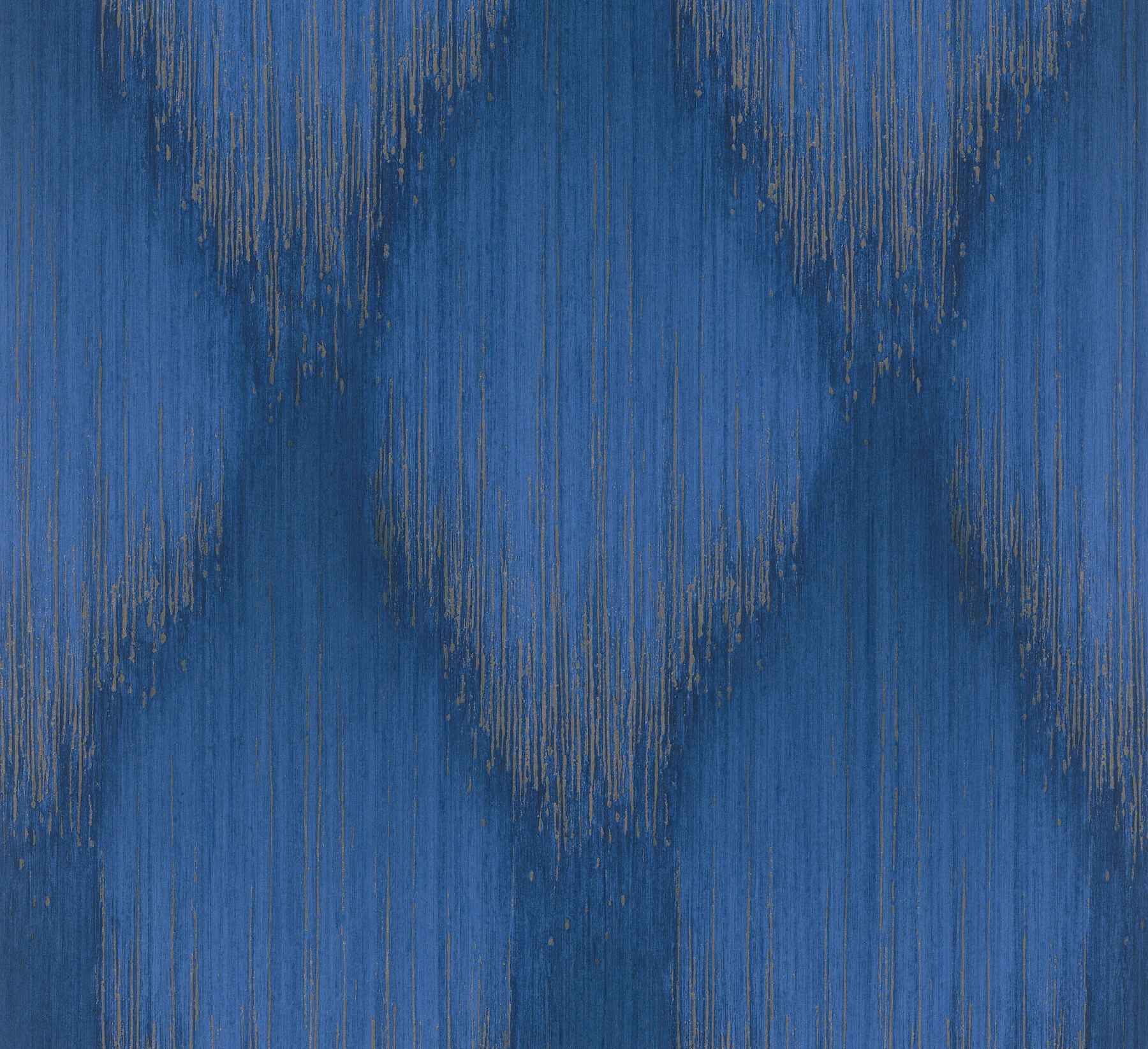 Starfall Sapphire Metallic Ikat Wallpaper - York Wallcoverings - MA35808