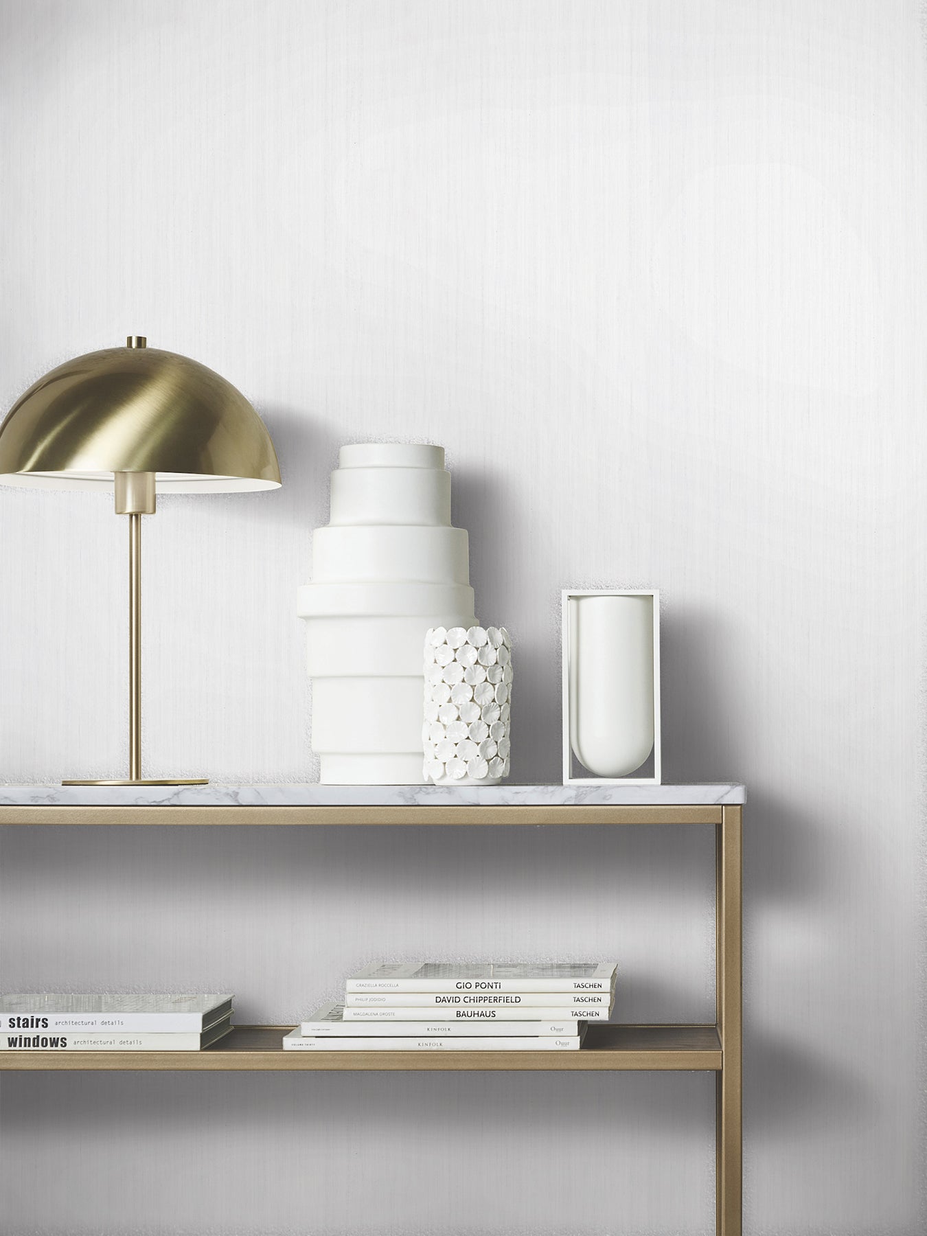 Indra White Striated Wallpaper - York Wallcoverings - MA35829 - York Wallcoverings Wallpaper
