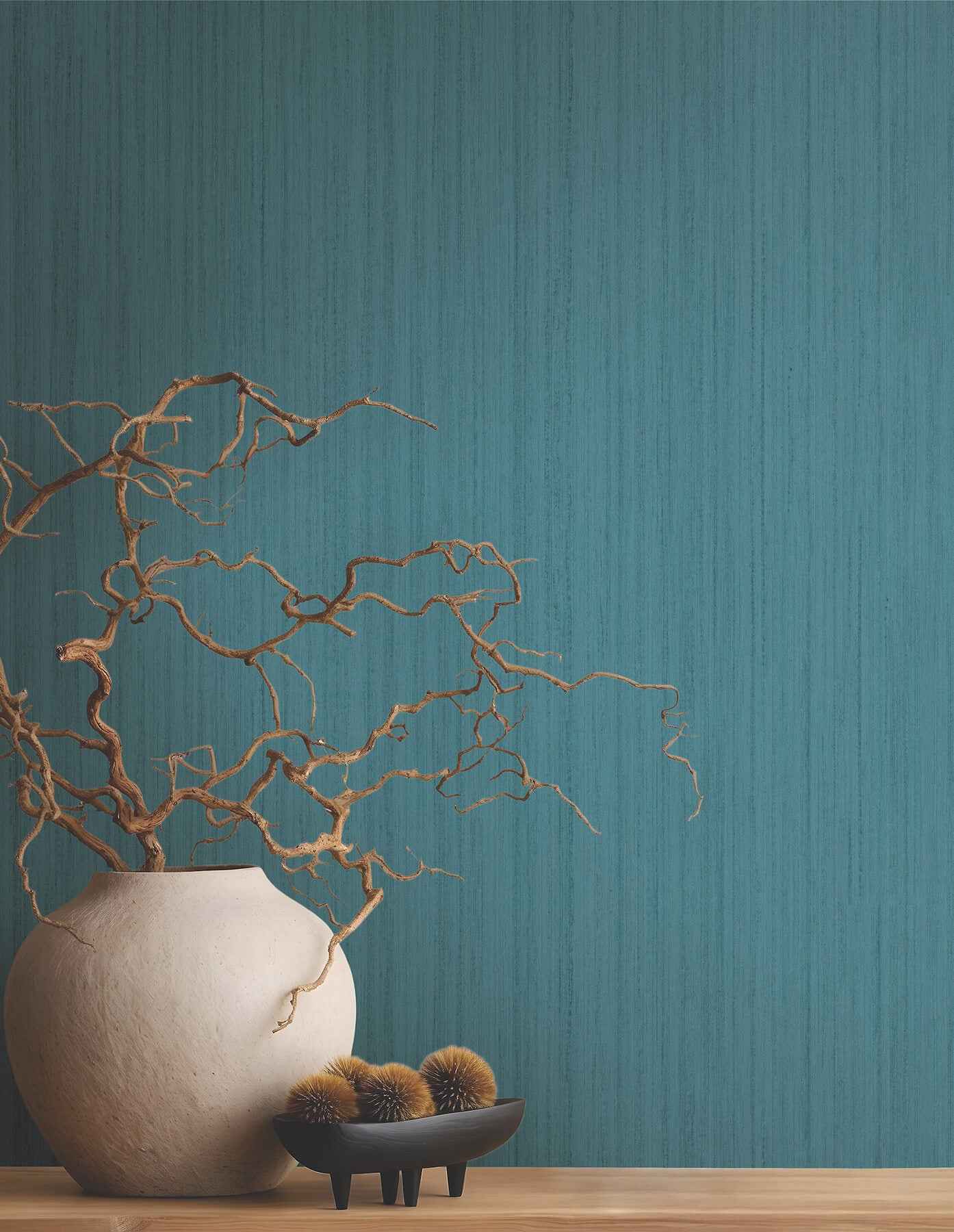 Indra Teal Striated Wallpaper - York Wallcoverings - MA35838 - York Wallcoverings Wallpaper