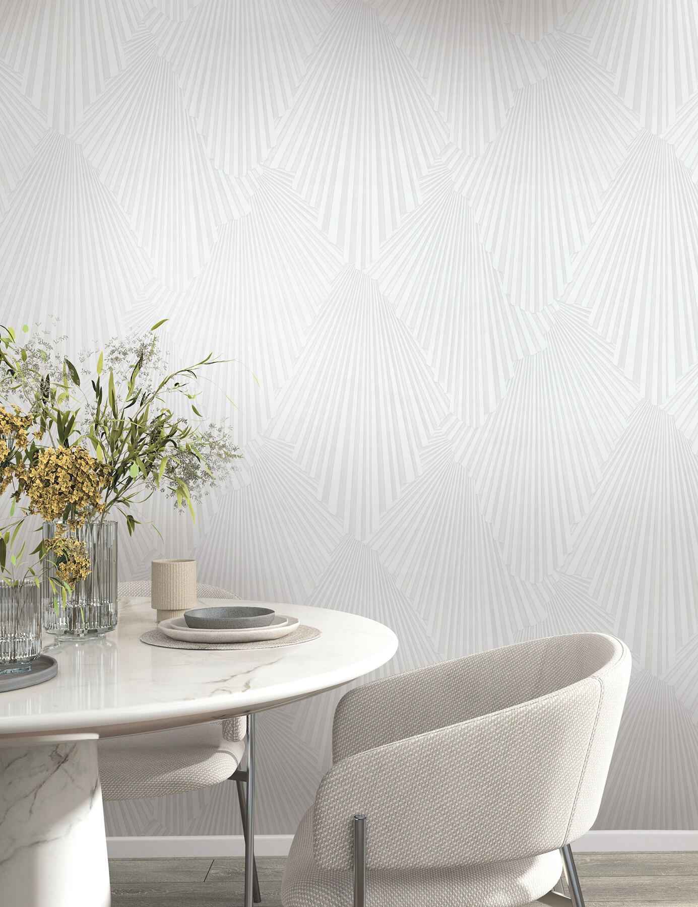 Lumiere White Deco Geo Wallpaper - York Wallcoverings - MA35845 - York Wallcoverings Wallpaper