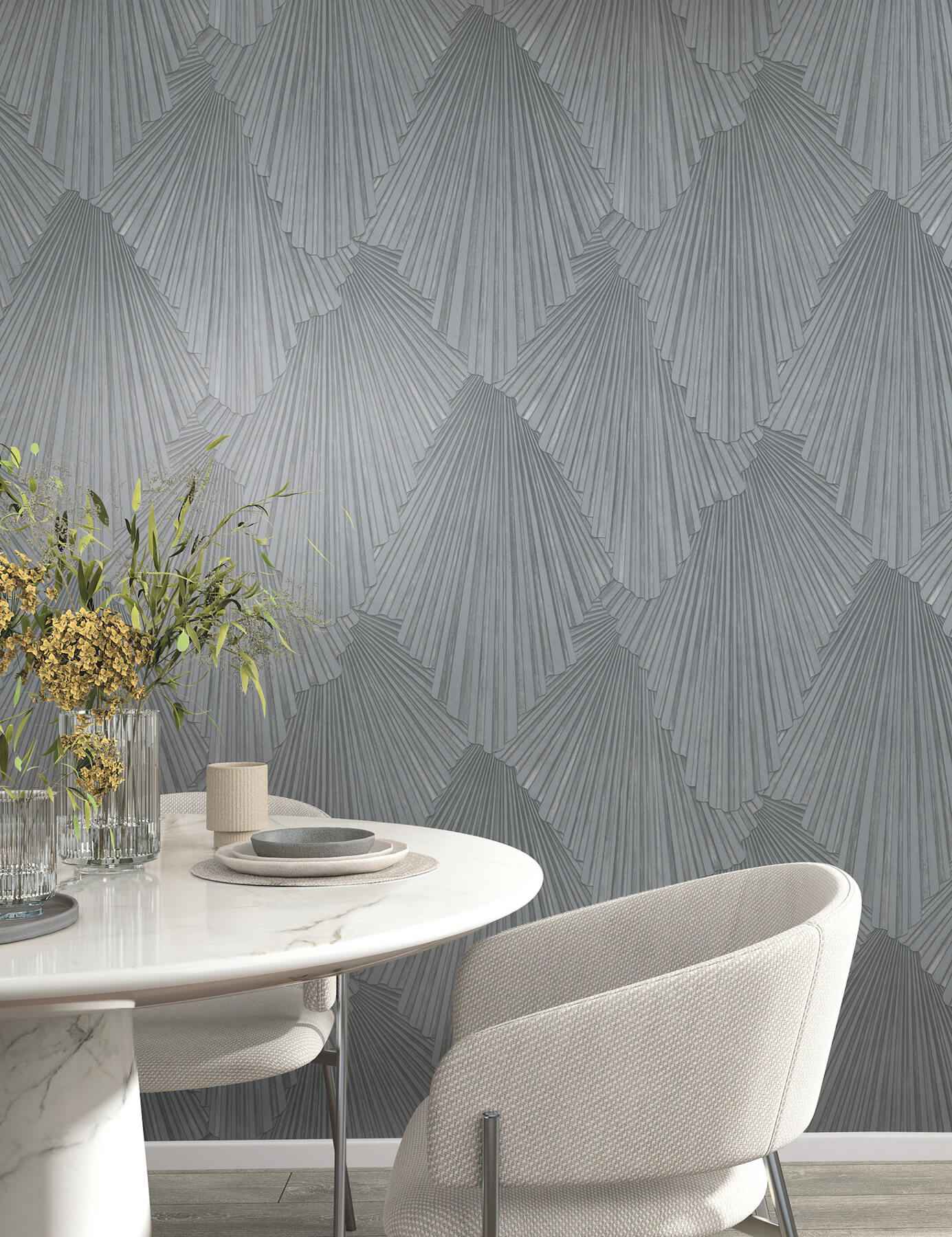 Lumiere Pewter Deco Geo Wallpaper - York Wallcoverings - MA35849 - York Wallcoverings Wallpaper