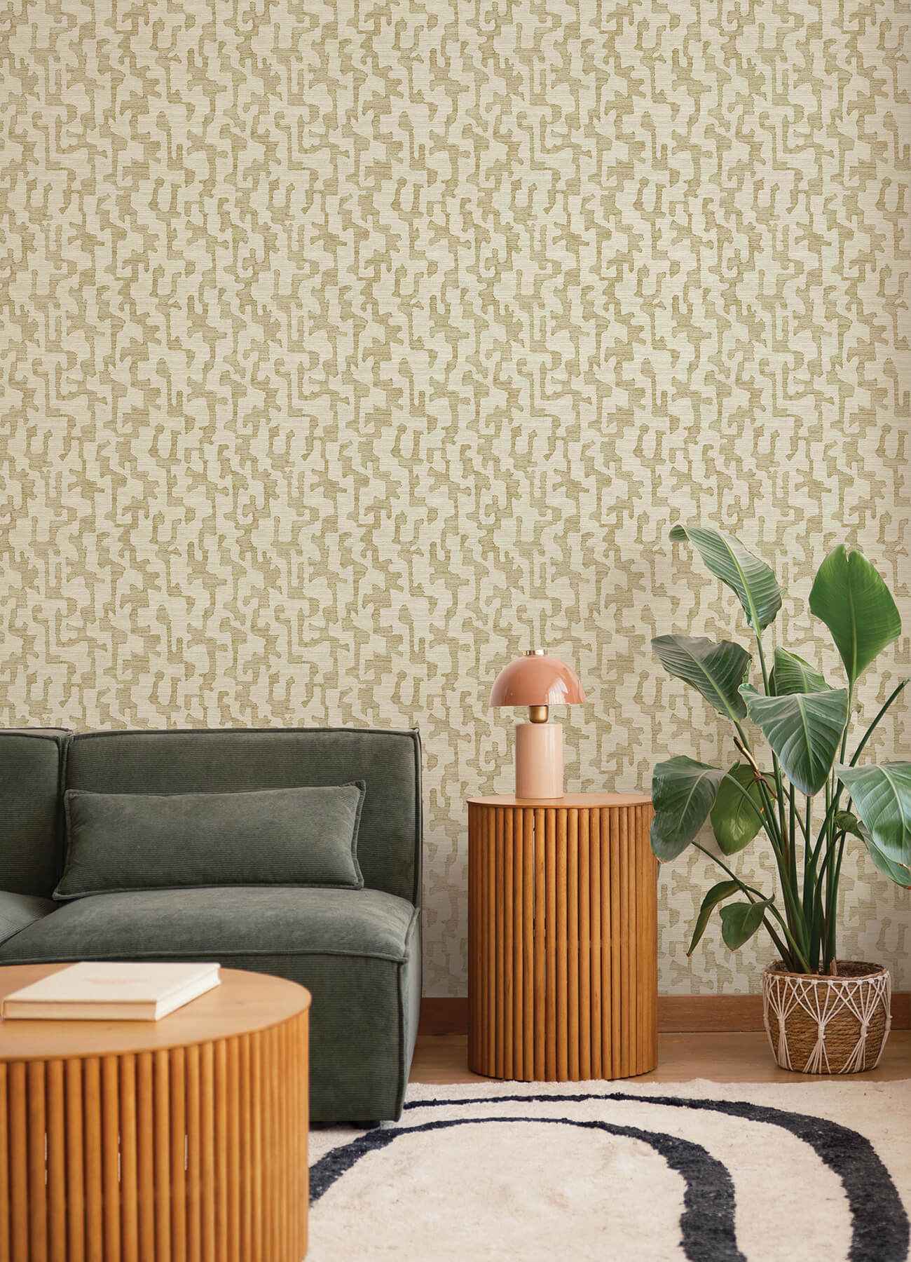 Cipher Chestnut Geometric Faux Grasscloth Wallpaper - York Wallcoverings - 4177-27700 - York Wallcoverings Wallpaper