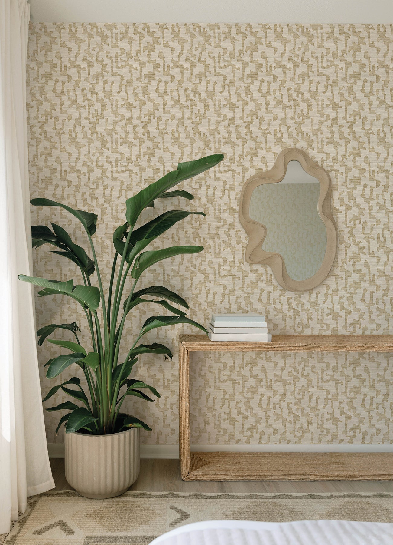 Cipher Chestnut Geometric Faux Grasscloth Wallpaper - York Wallcoverings - 4177-27700 - York Wallcoverings Wallpaper